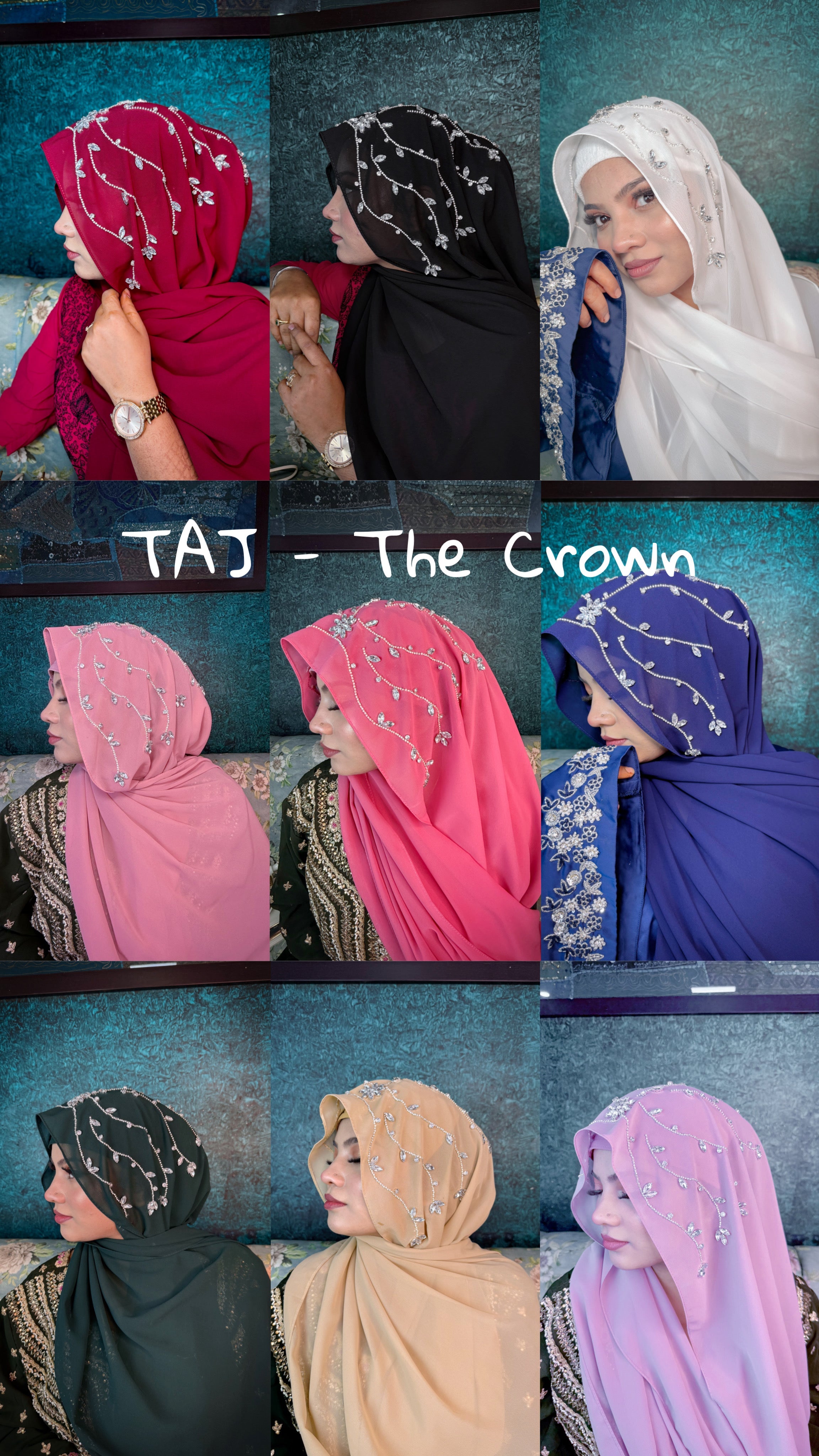 COLLECTION TAJ - PREMIUM DIAMOND HANDWORK HIJAB