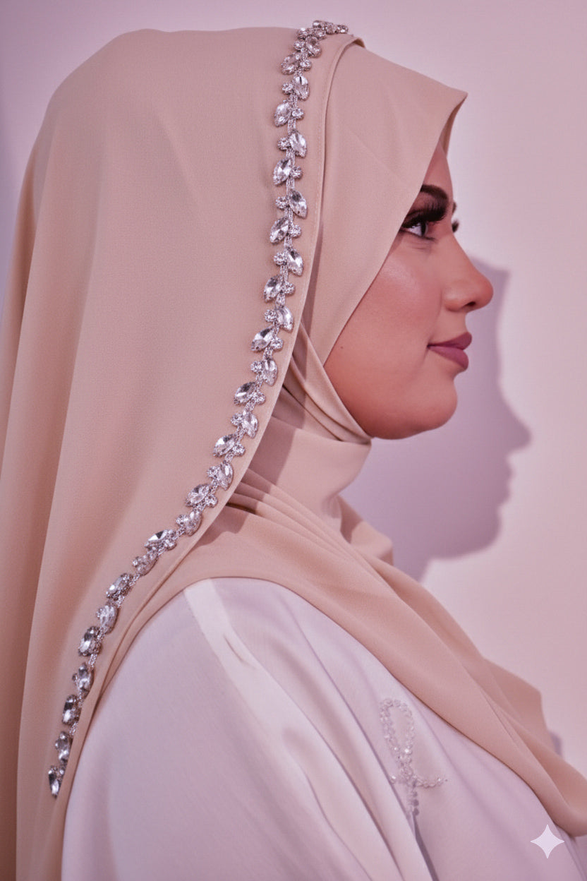 Instant - Ready To Wear/ Makhni Style Luxury Premium Handwork Hijab