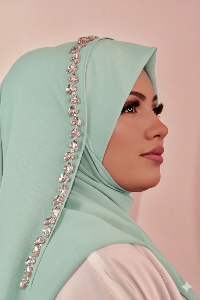 Instant - Ready To Wear/ Makhni Style Luxury Premium Handwork Hijab