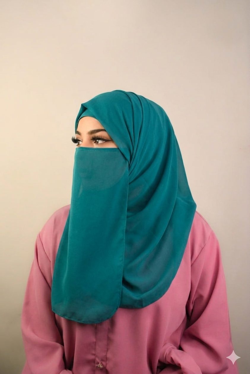 Plain casual hijab with matching niqab