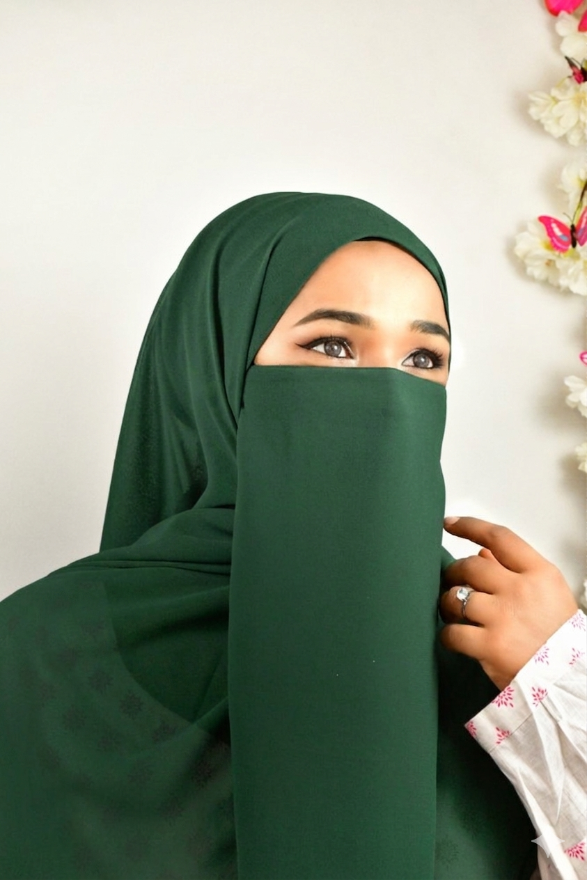 Plain casual hijab with matching niqab