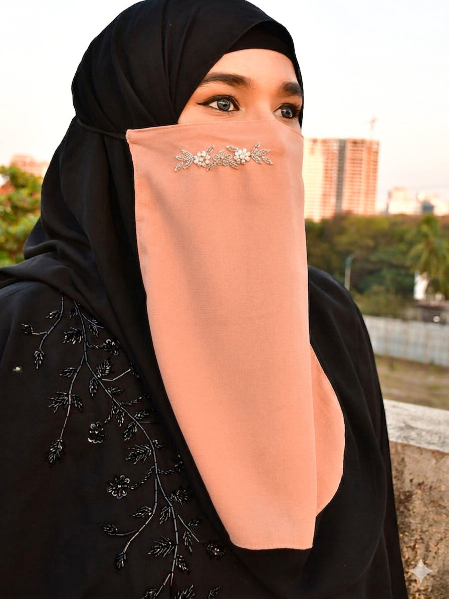 Bridal Handwork Party Wear Niqab With Elastic (ONLY NIQAB)