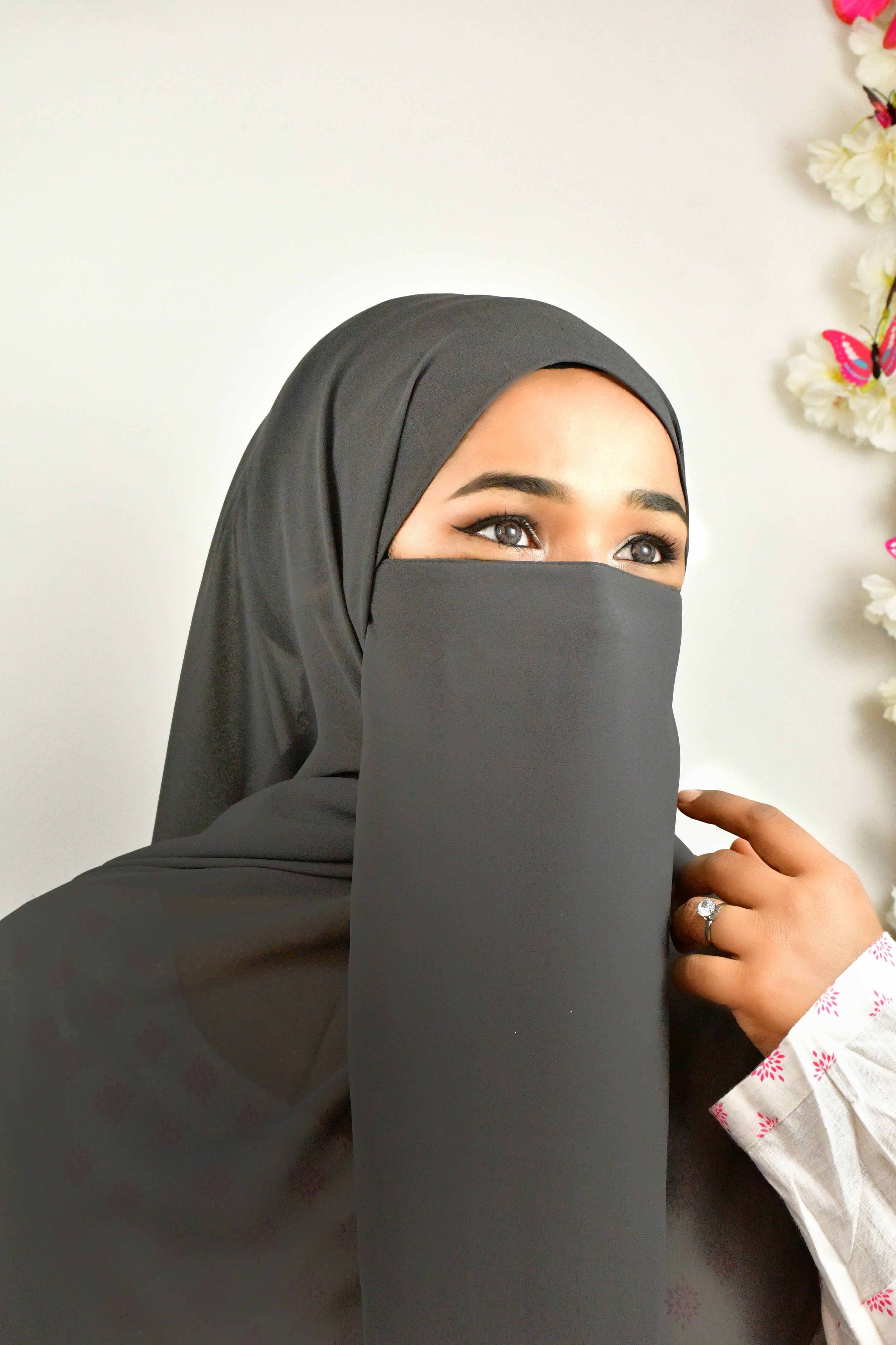 Plain casual hijab with matching niqab