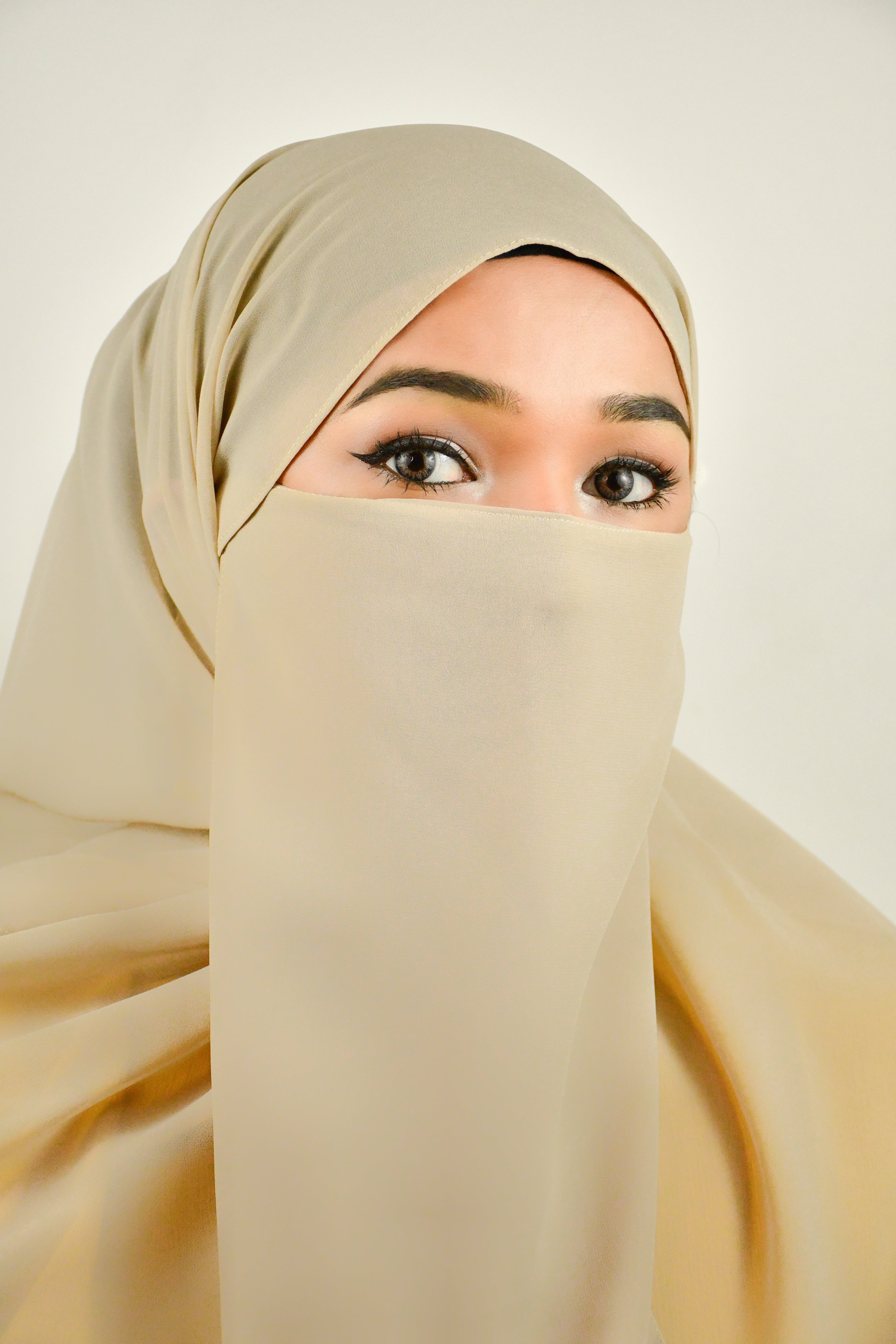 Plain casual hijab with matching niqab
