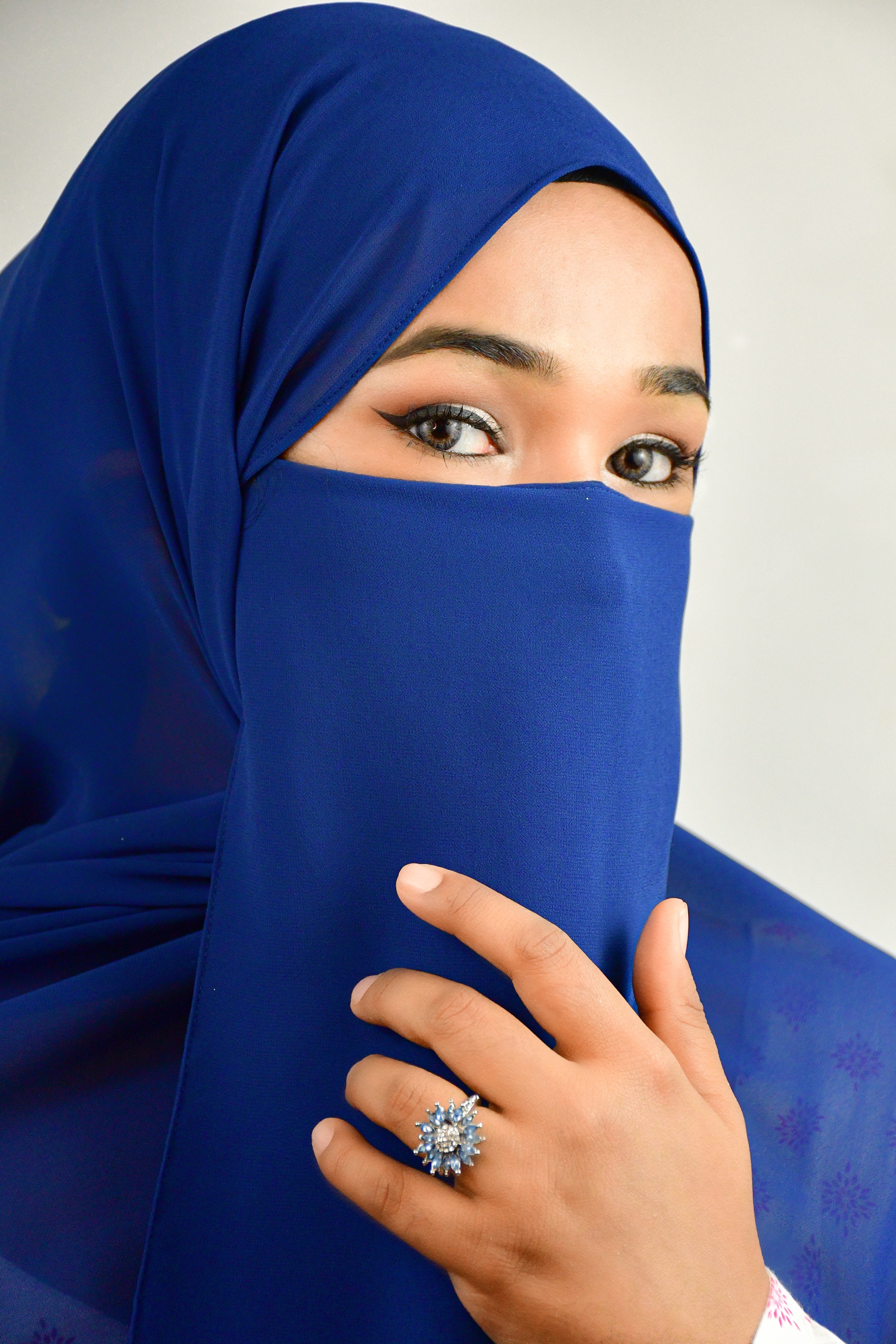 Plain casual hijab with matching niqab
