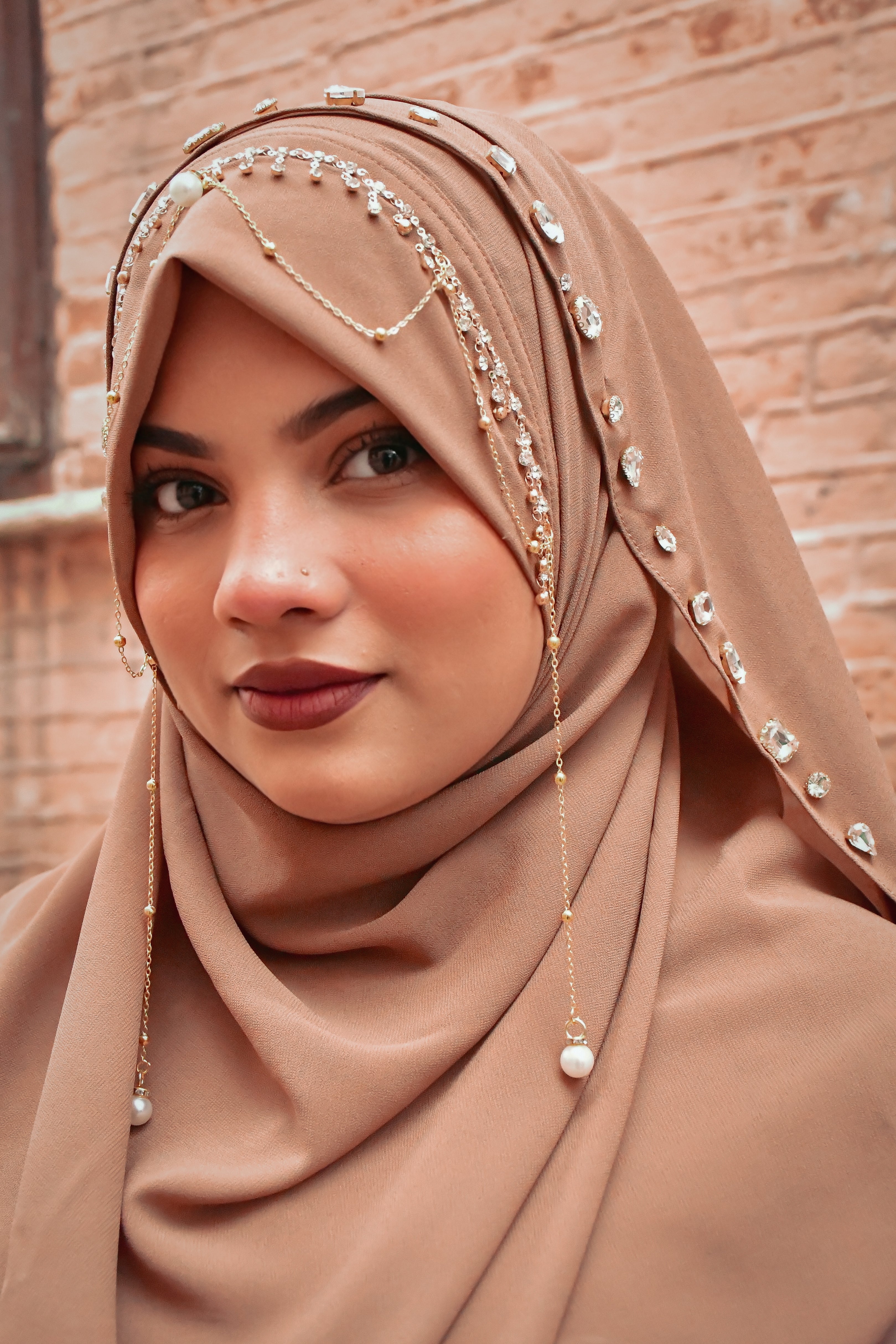Instant - Beige Ready To Wear/ Makhni Style Imported Lace Hijab Collection