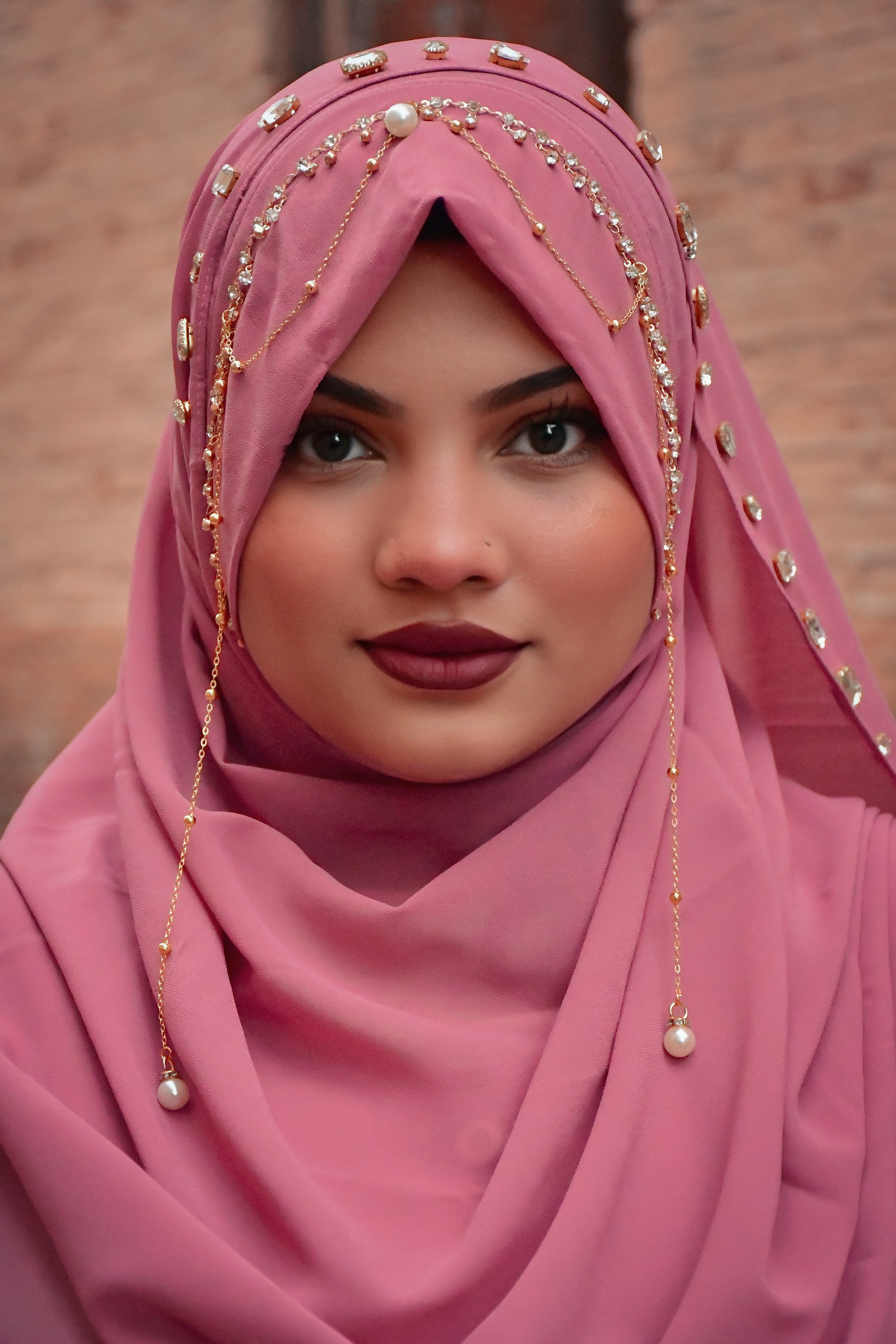 Instant - Pink Ready To Wear/ Makhni Style Imported Lace Hijab Collection