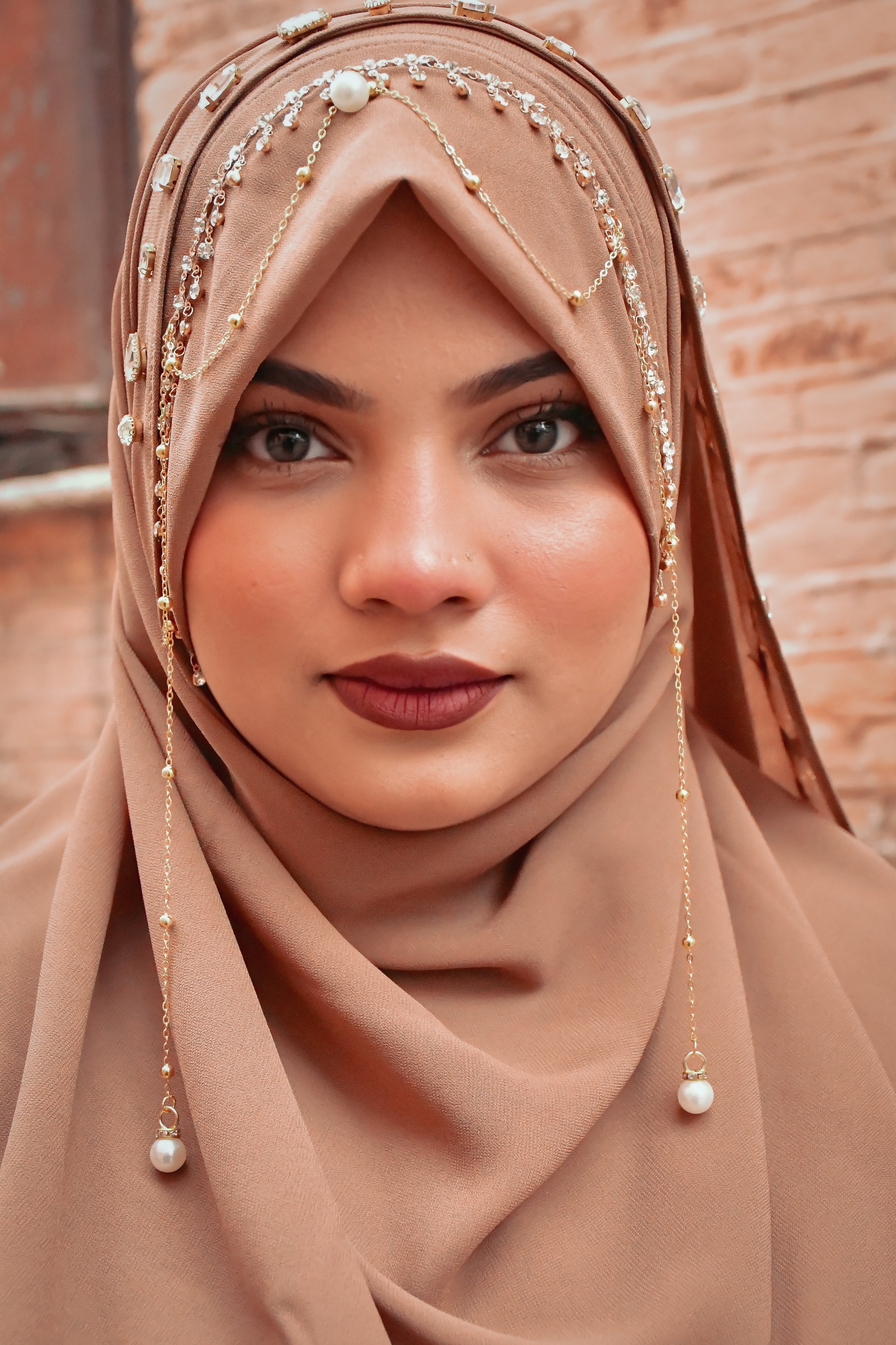 Instant - Beige Ready To Wear/ Makhni Style Imported Lace Hijab Collection