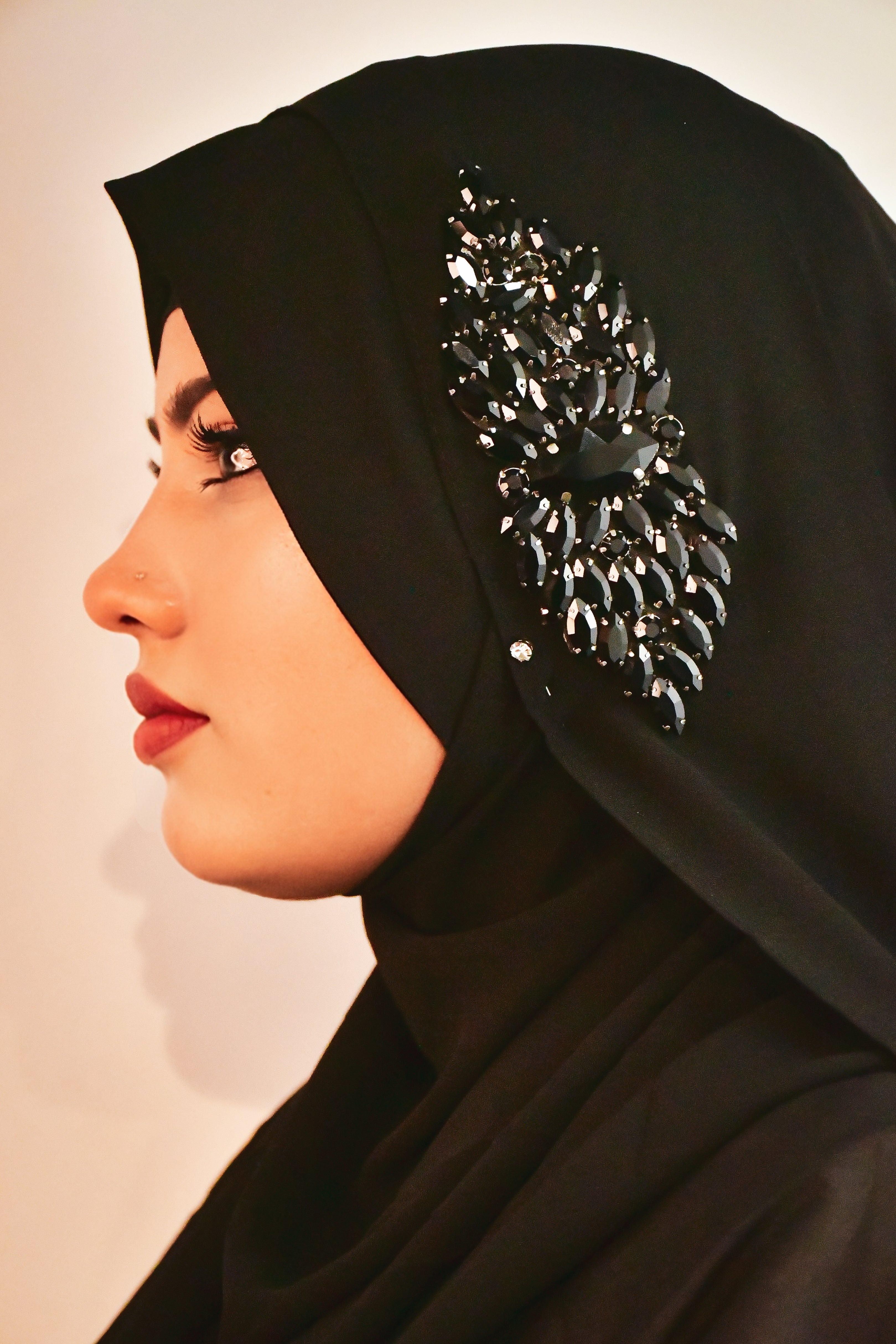 Diamond Brooch Instant Ready To Wear Makhni Style Hijab