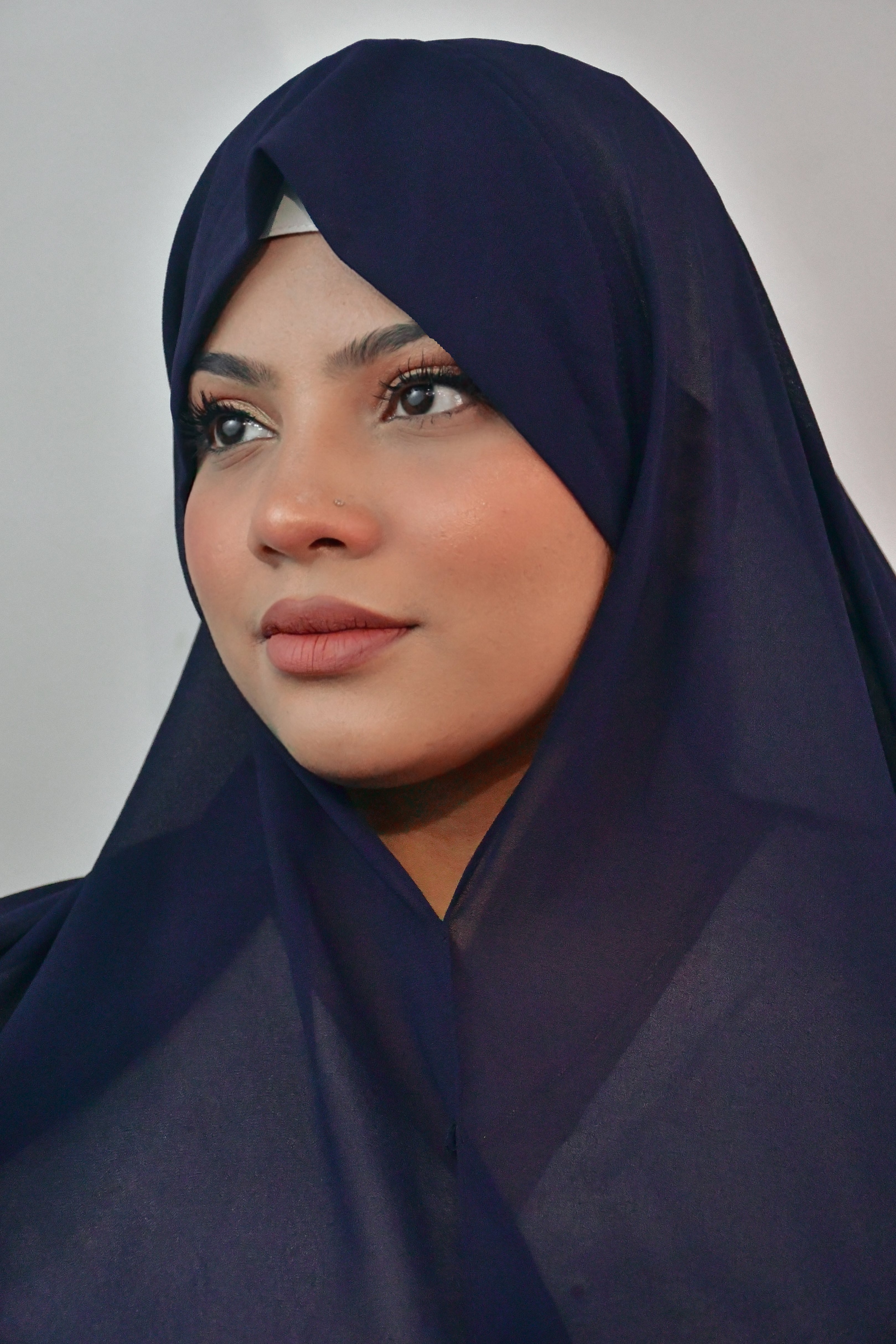 Instant - Blue Ready To Wear/ Makhni Style Luxury Premium Diamond Hijab