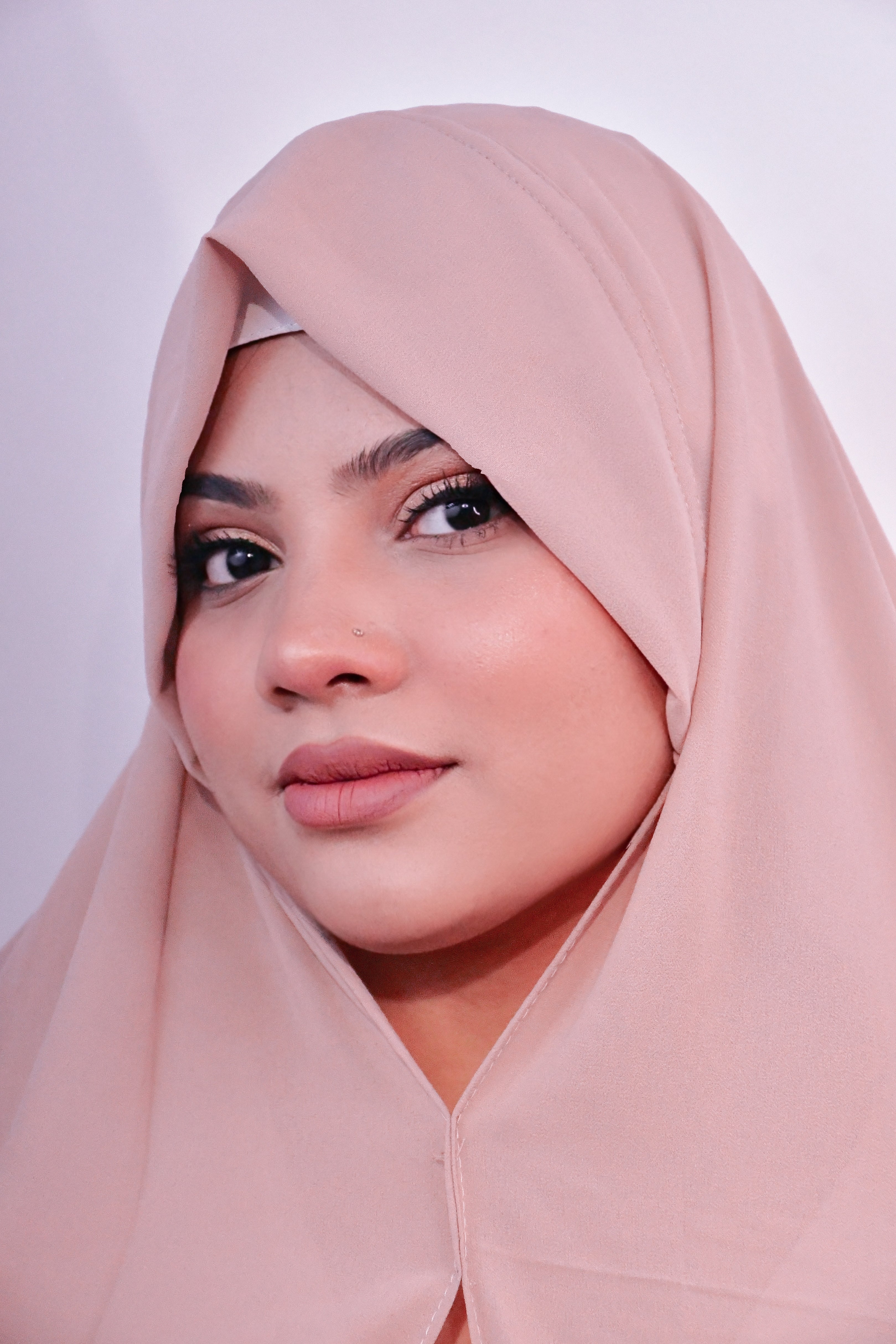 Instant - Beige  Ready To Wear/ Makhni Style Luxury Premium Diamond Hijab