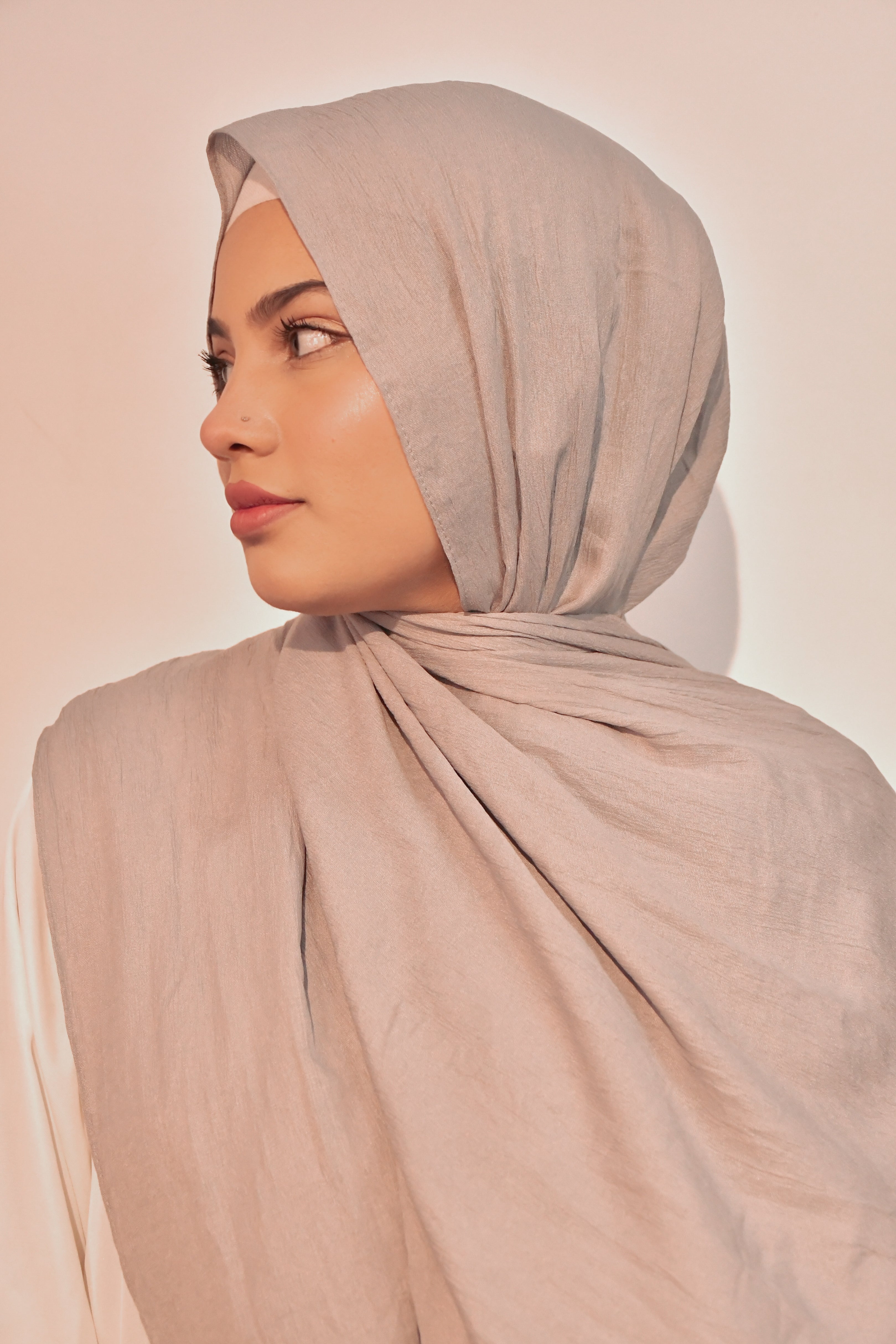 grey modal cotton full coverage hijab 