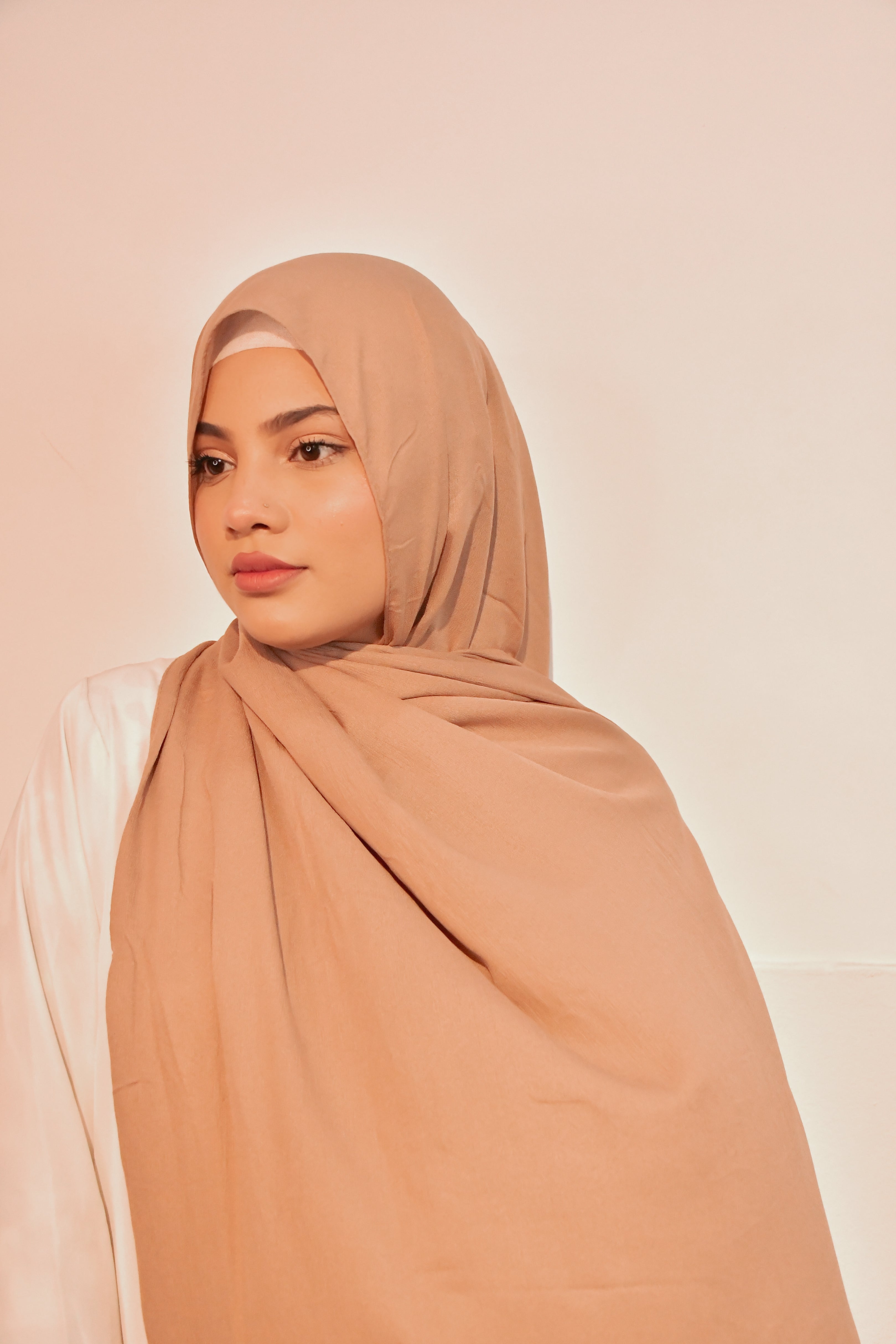 beige modal cotton hijab scarf 