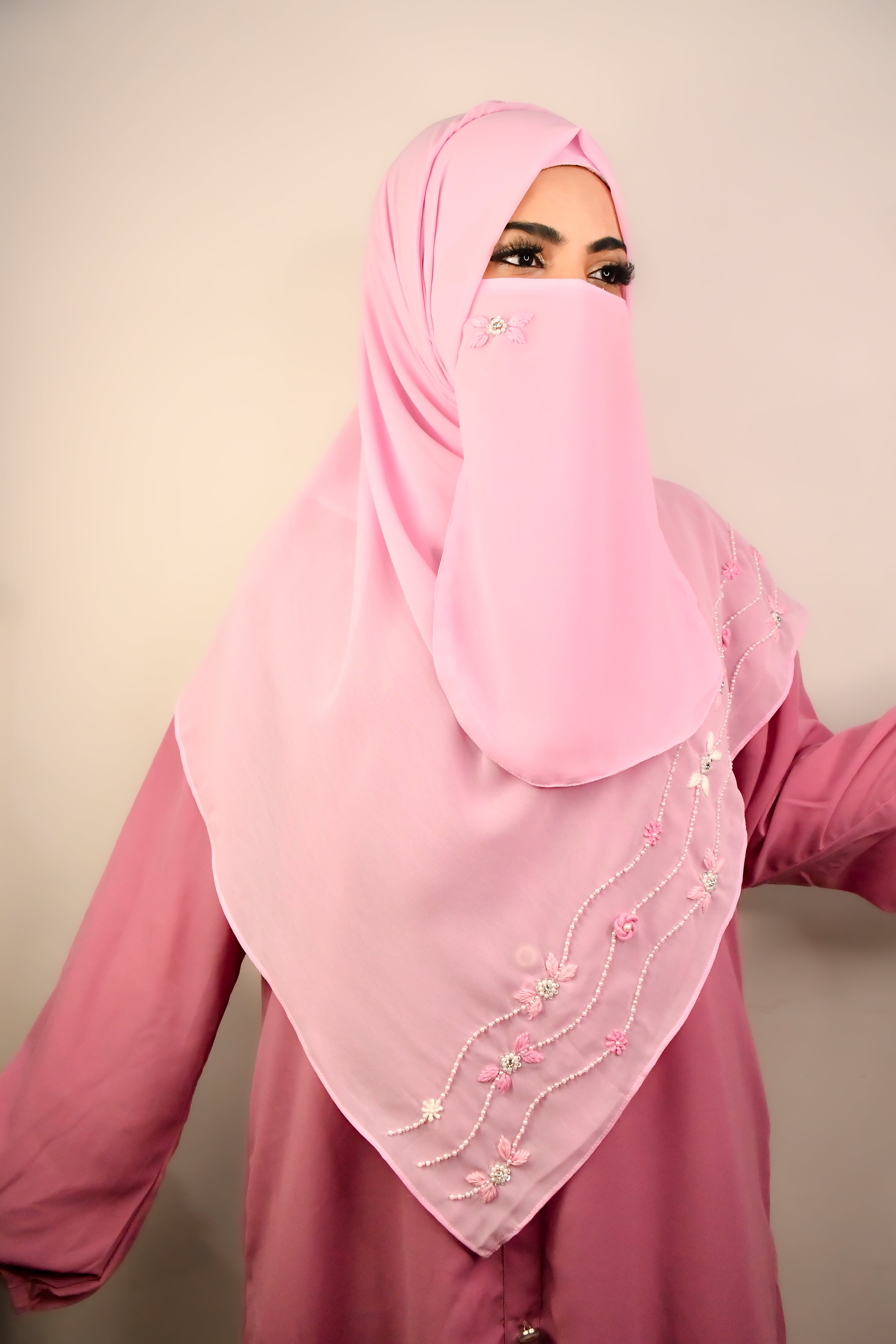 Luxury Premium Malaysian Chiffon Hijab With Naqab