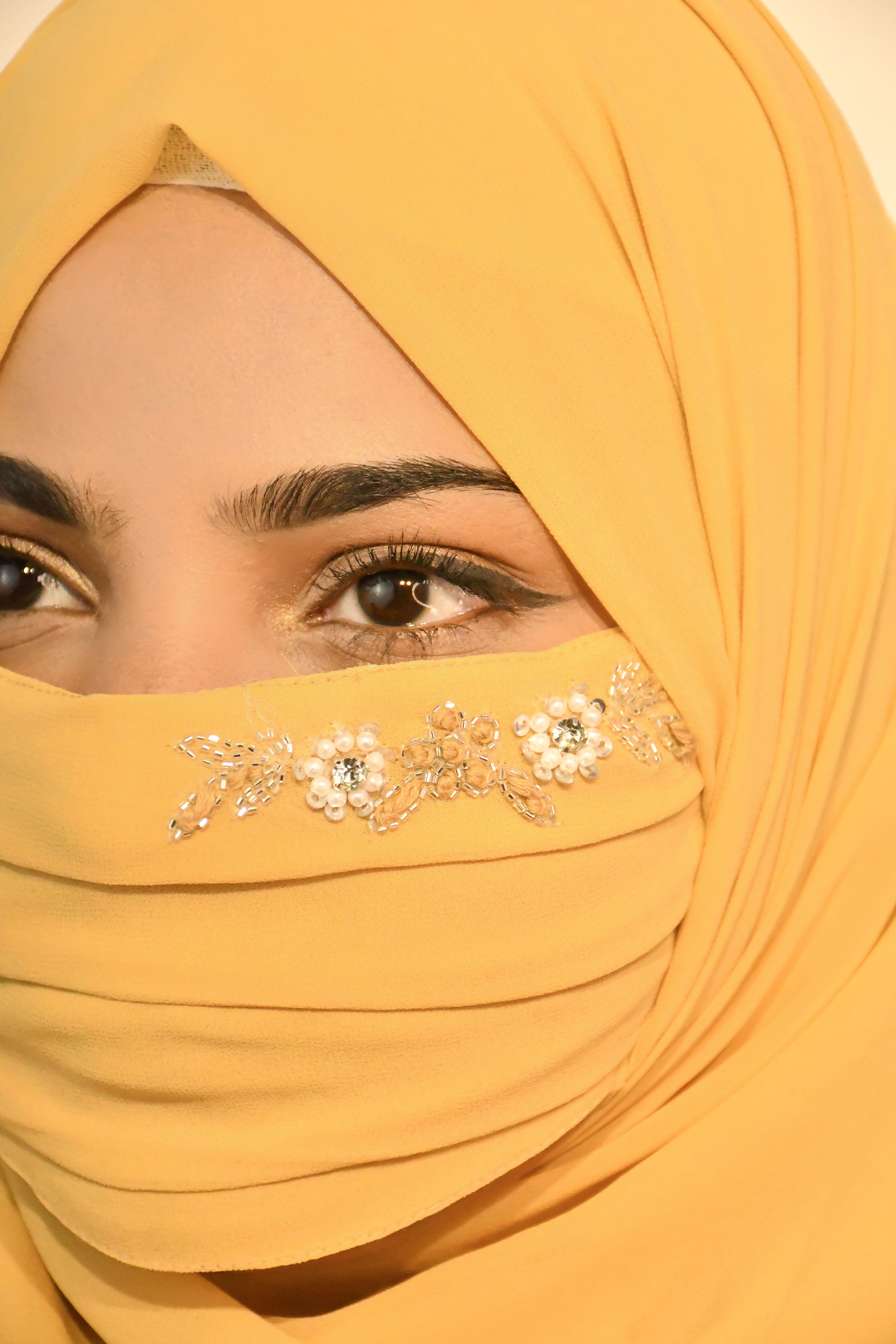 Golden Handwork Premium Hijab Friendly Mask