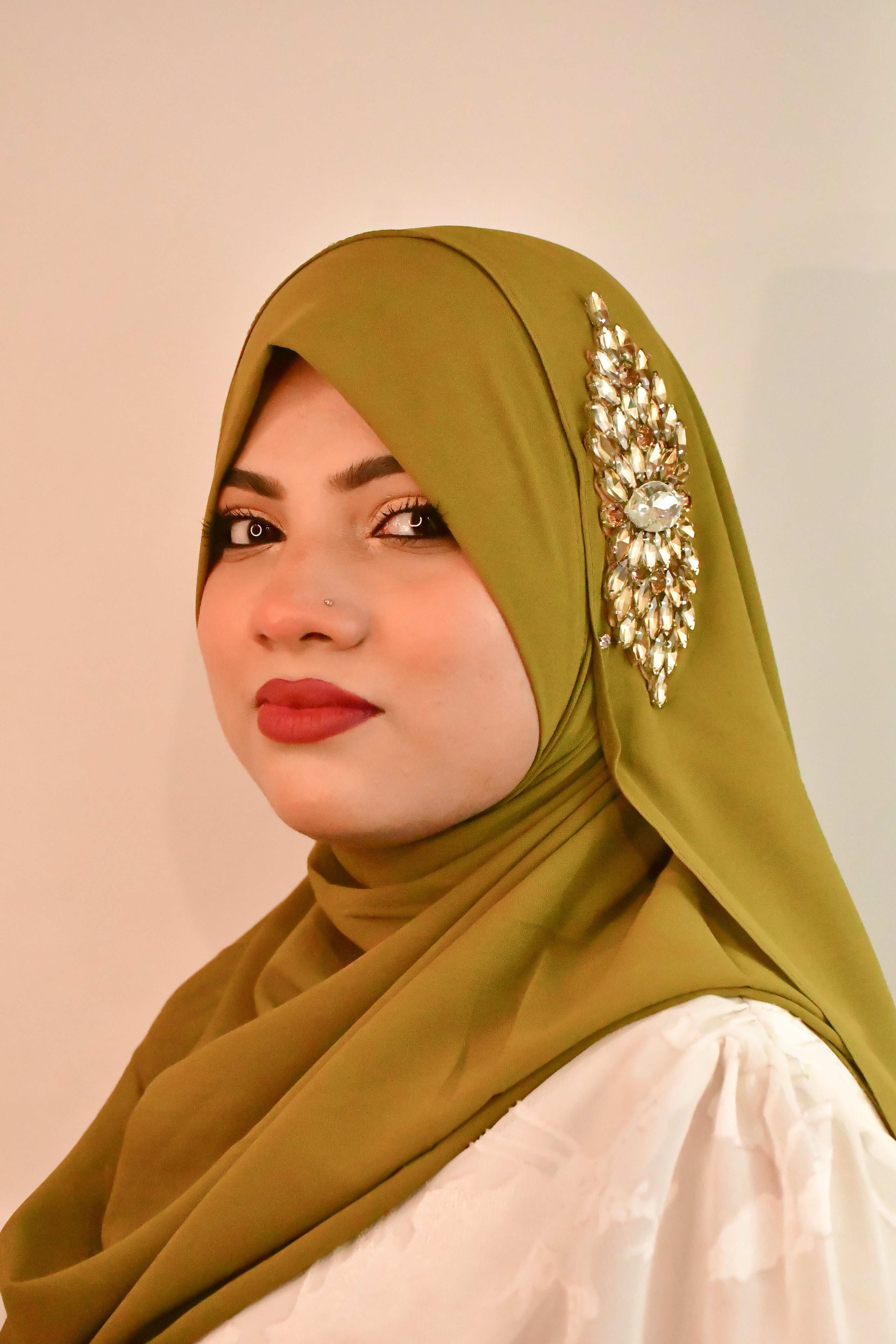 Diamond Brooch Instant Ready To Wear Makhni Style Hijab