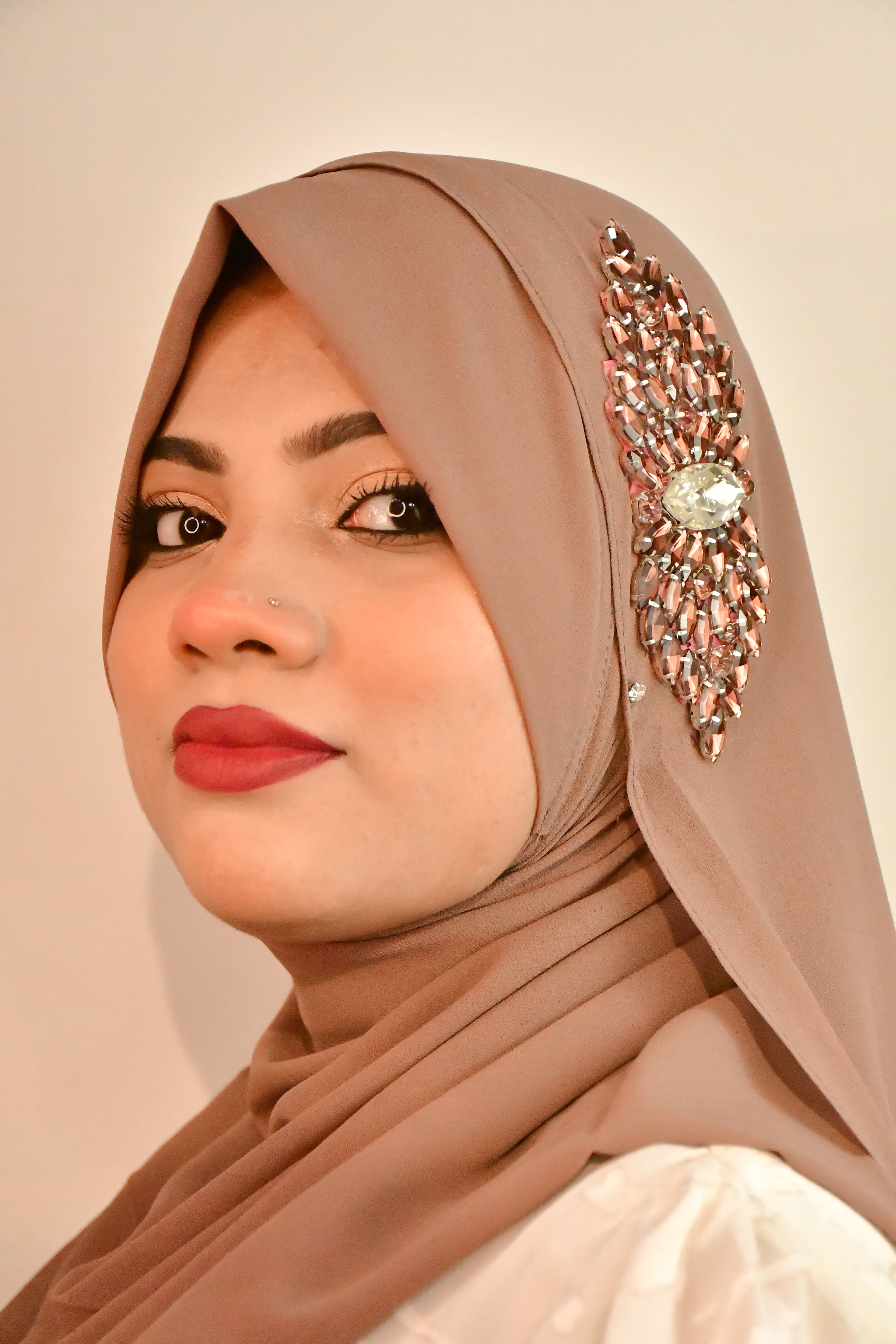 Diamond Brooch Instant Ready To Wear Makhni Style Hijab