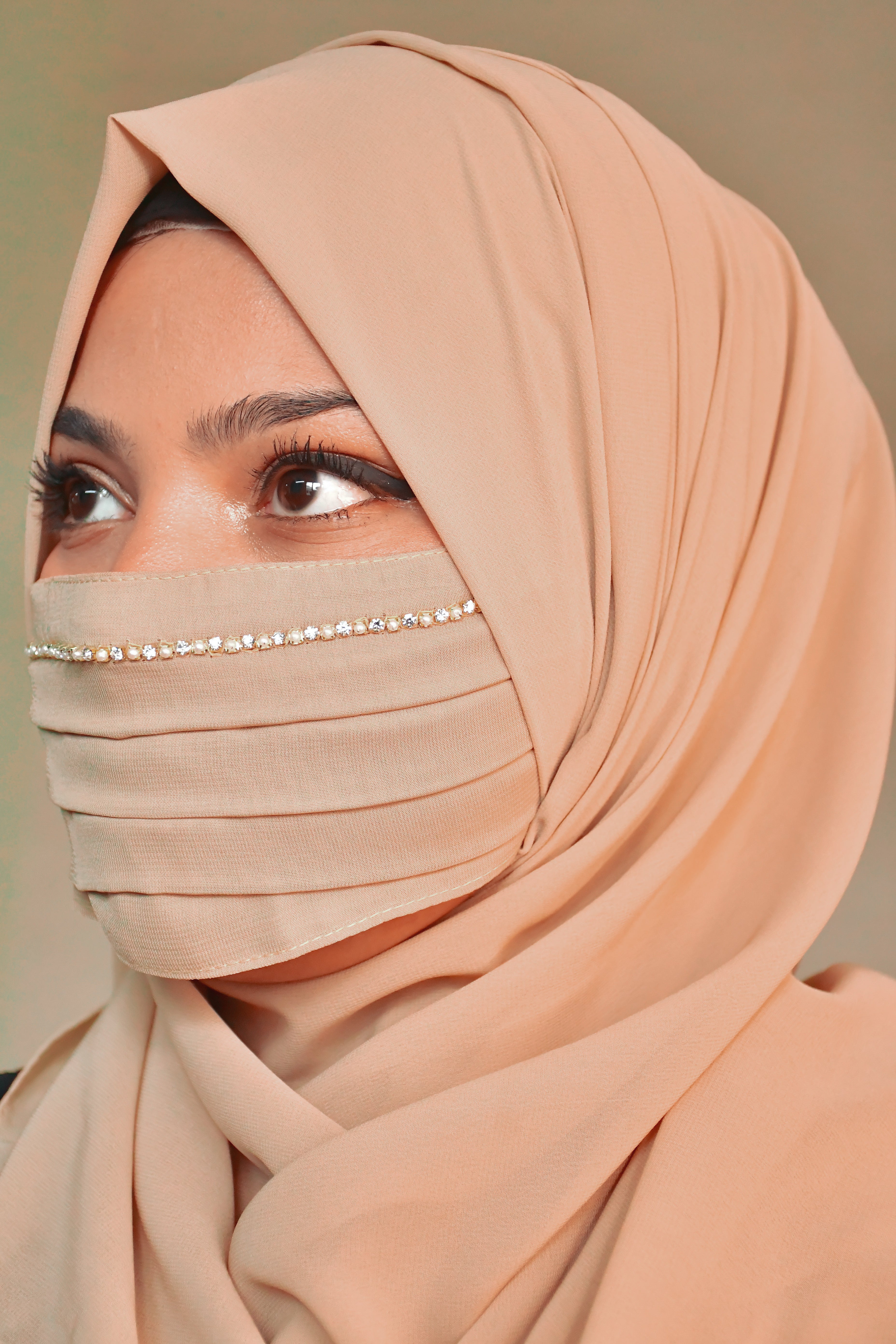 Diamond Handwork Premium Hijab Friendly Mask