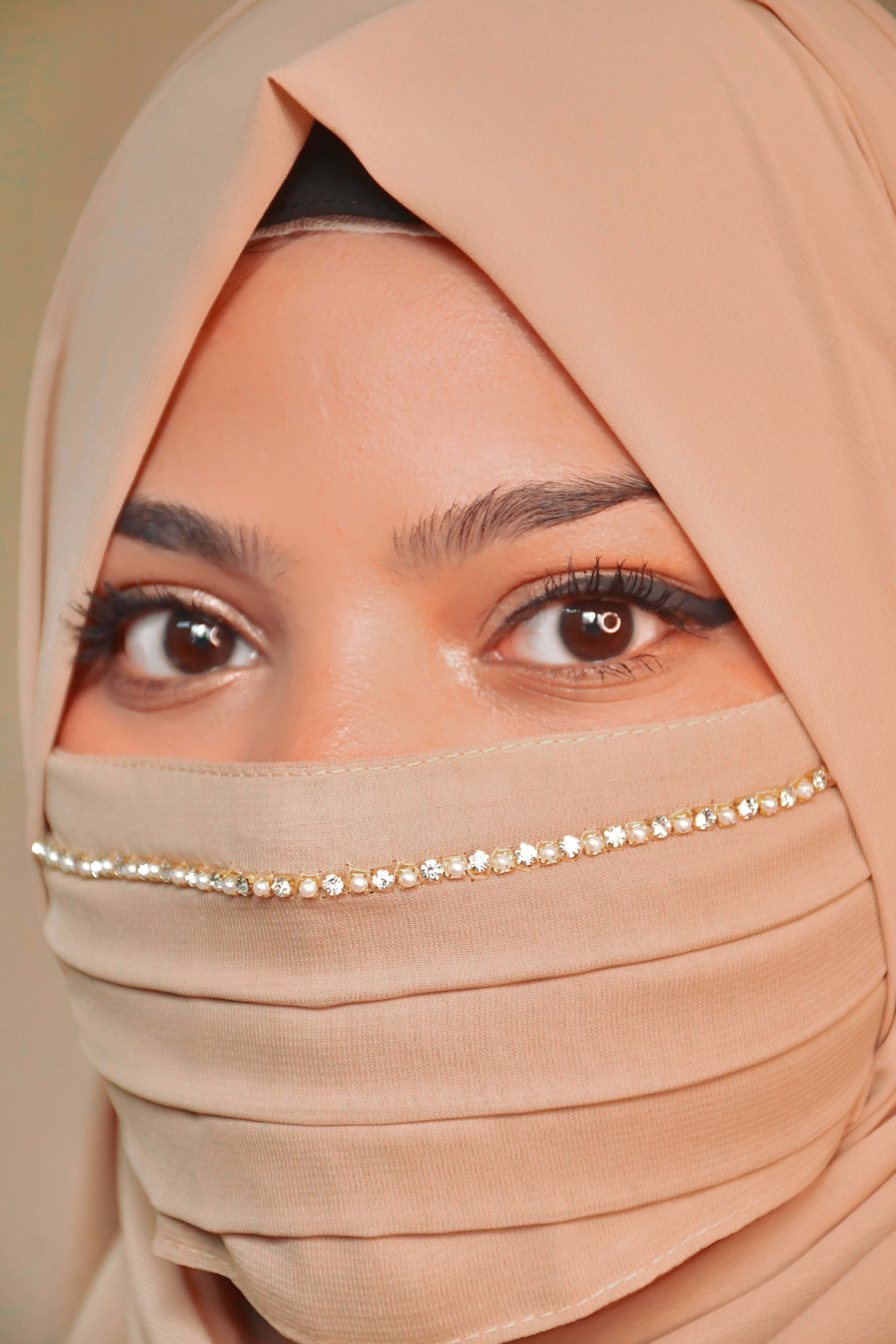 Diamond Handwork Premium Hijab Friendly Mask