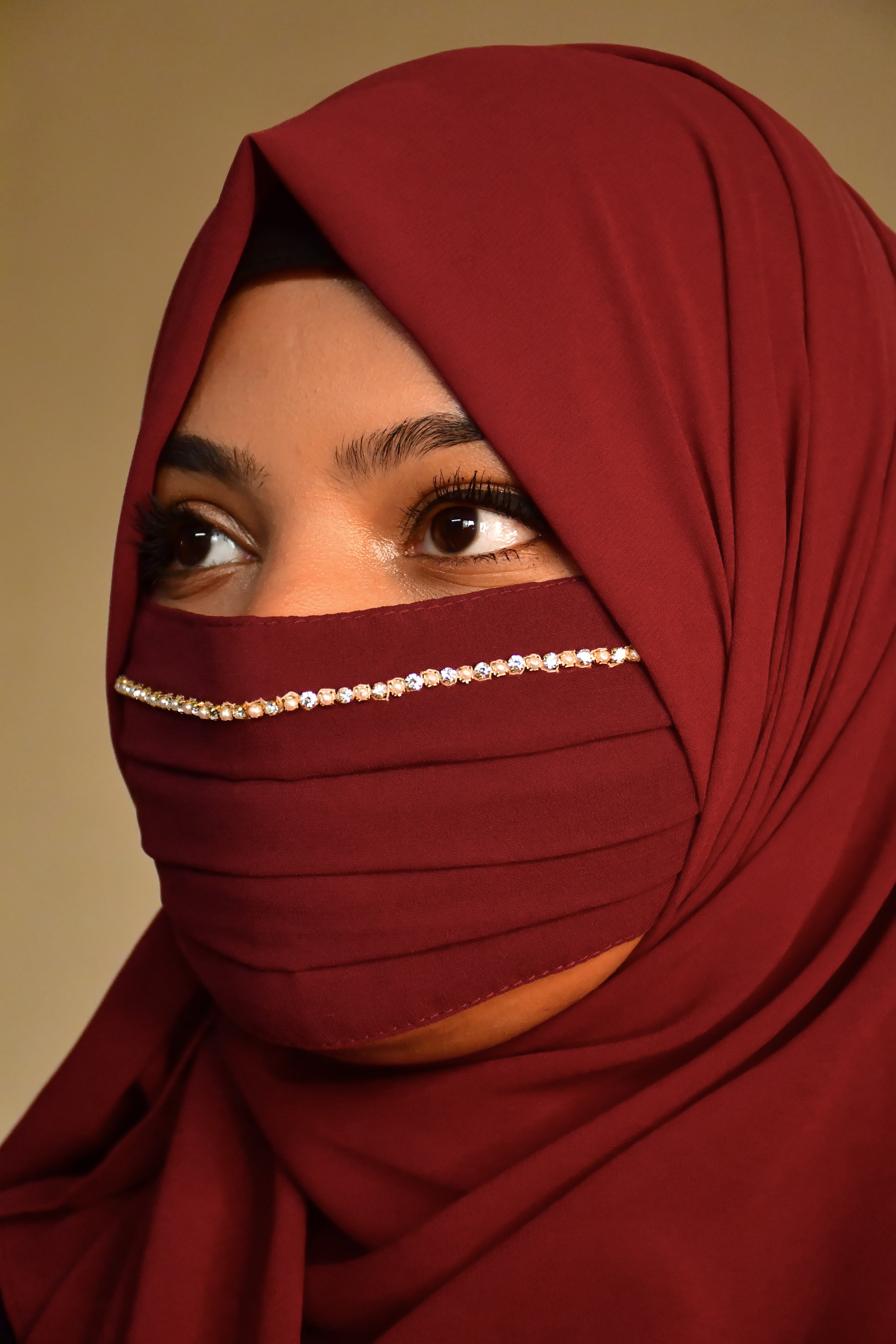 Diamond Handwork Premium Hijab Friendly Mask