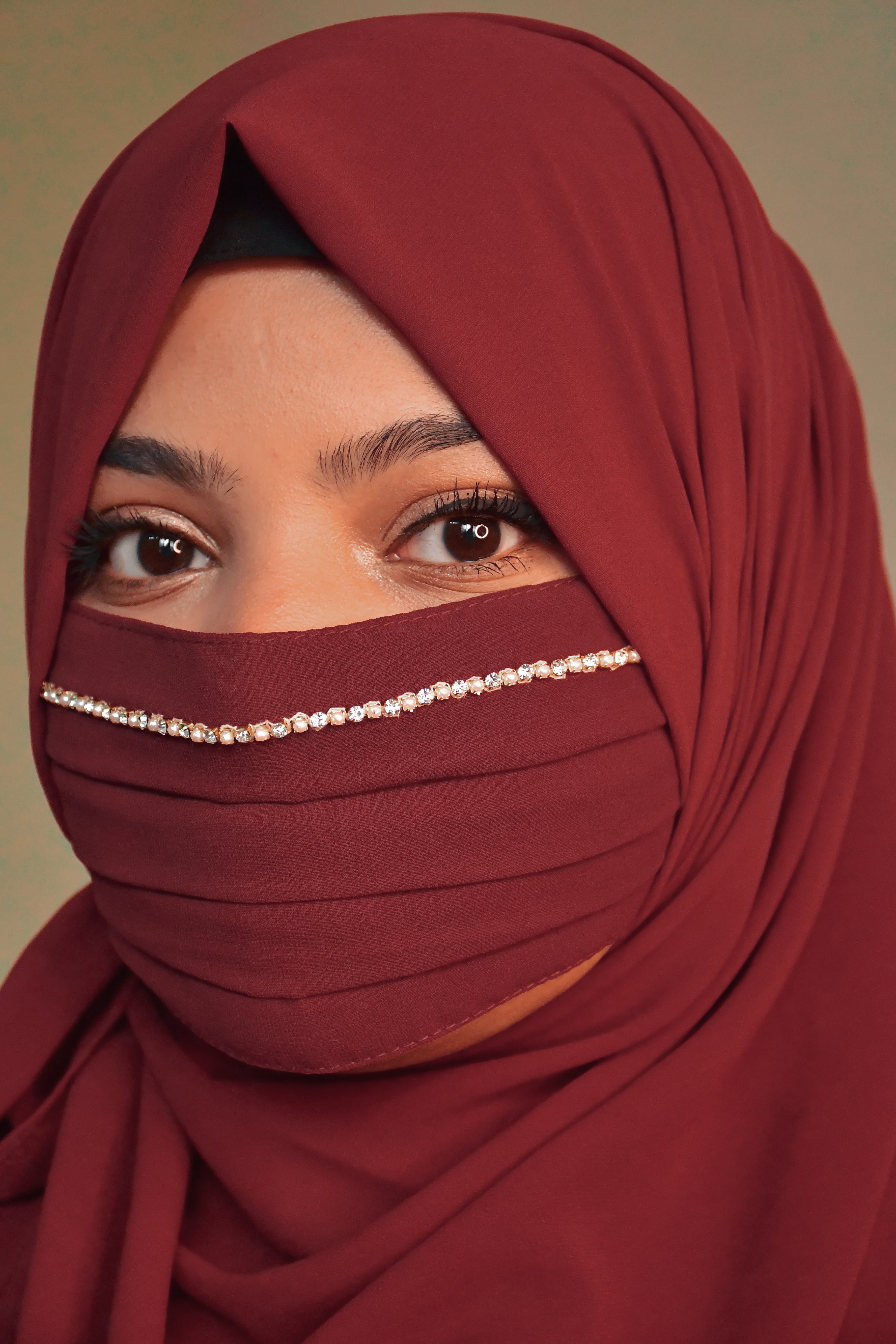 Diamond Handwork Premium Hijab Friendly Mask
