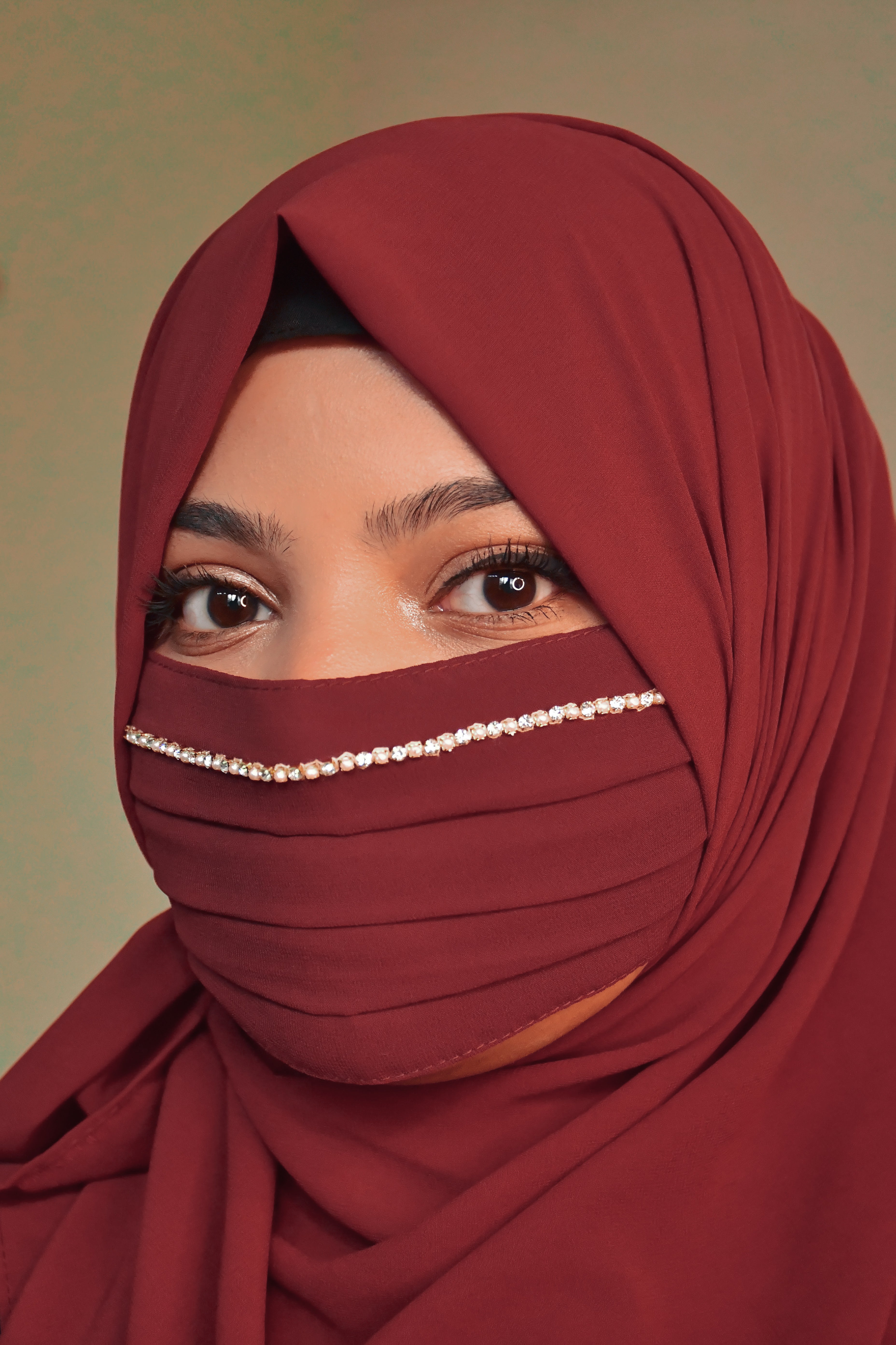 Diamond Handwork Premium Hijab Friendly Mask
