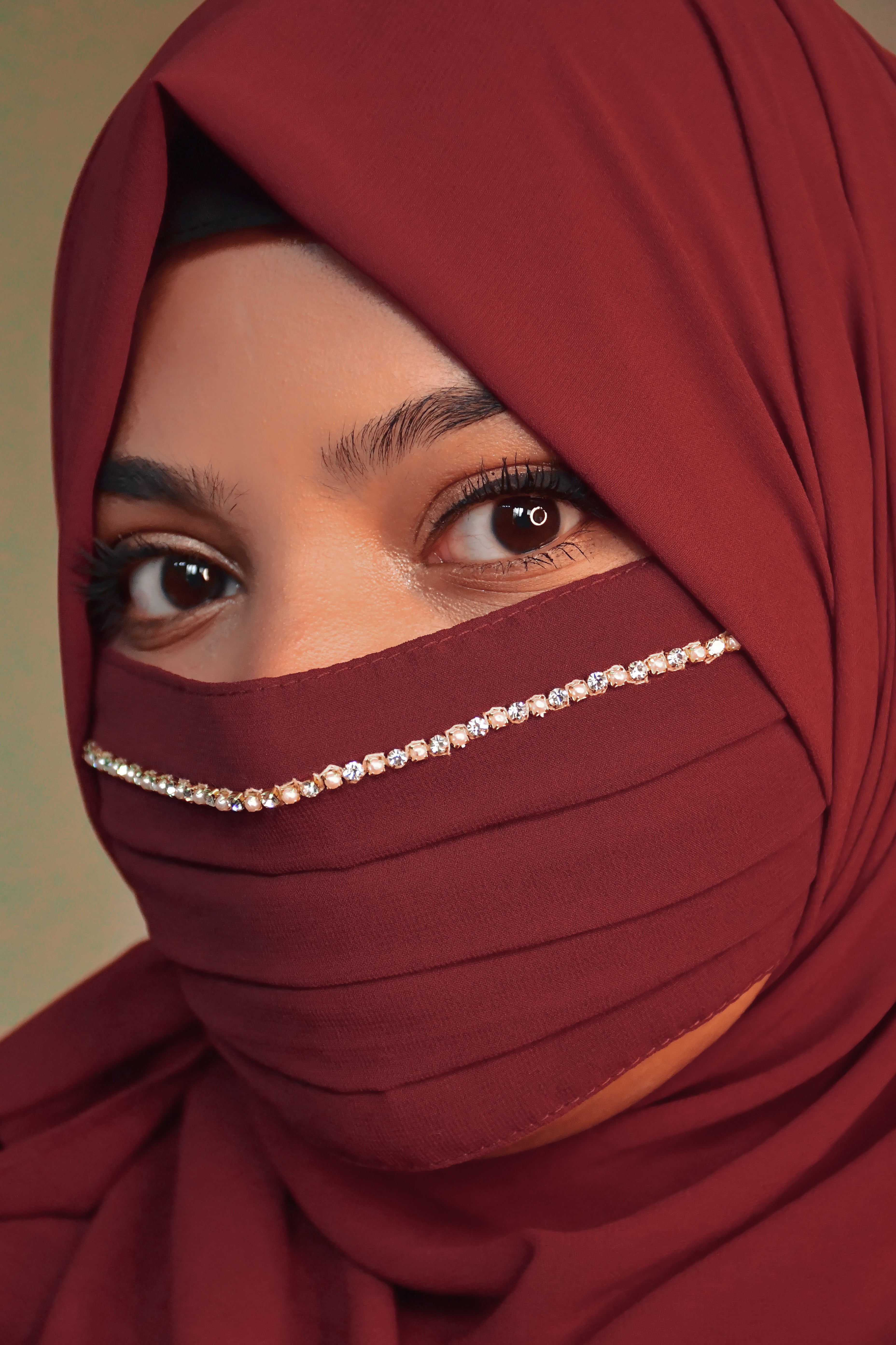 Diamond Handwork Premium Hijab Friendly Mask