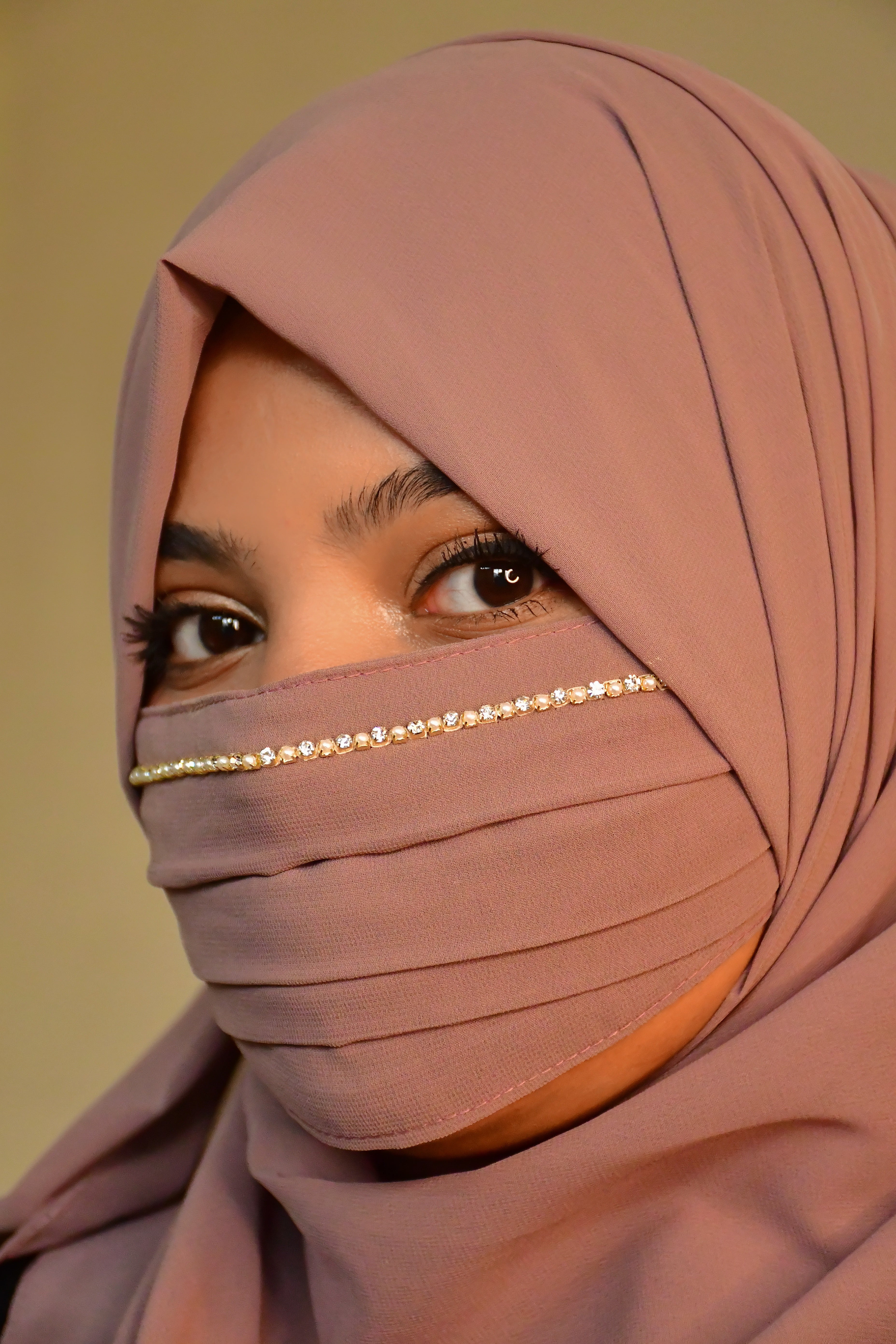 Diamond Handwork Premium Hijab Friendly Mask