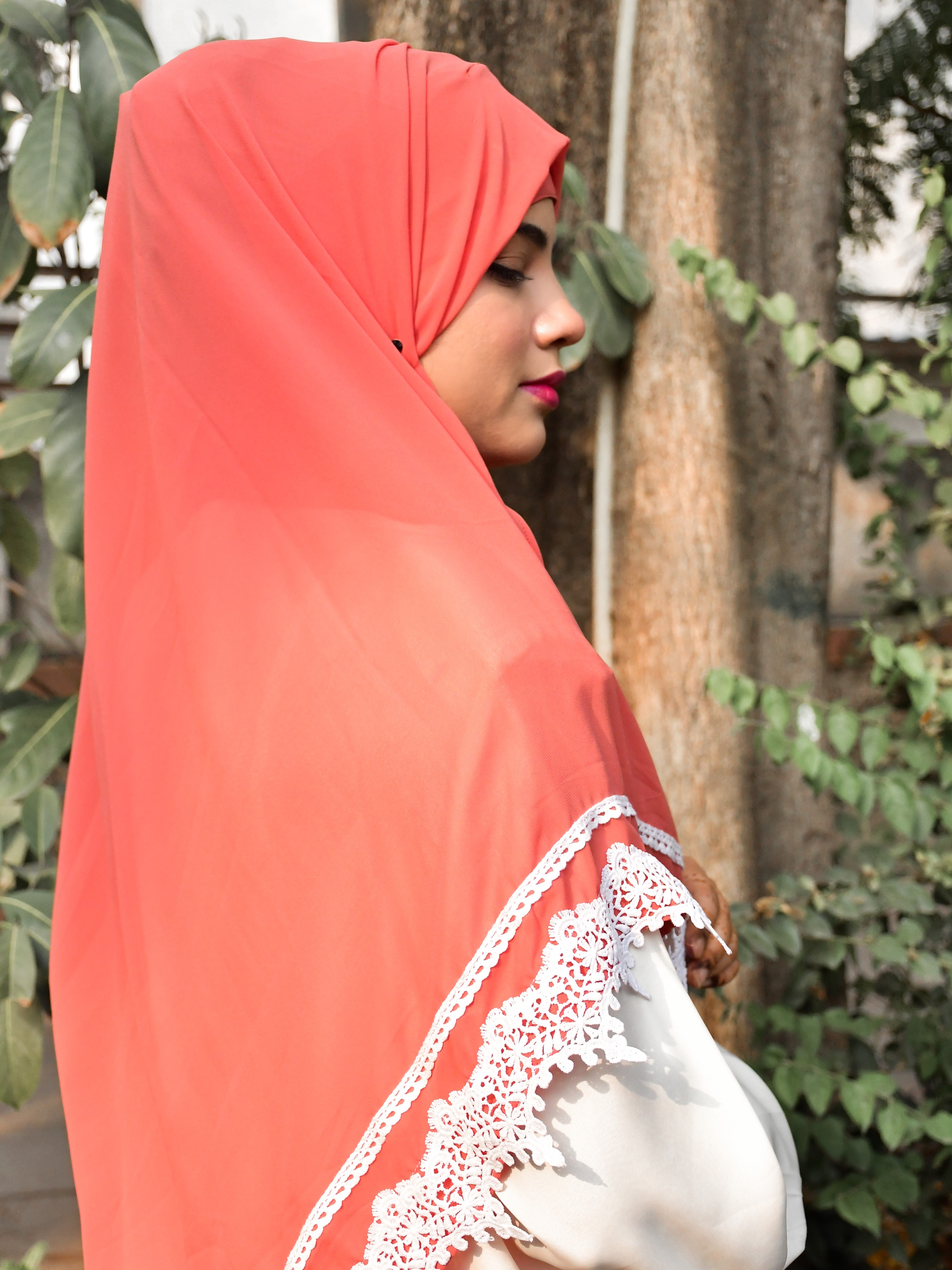 Instant Ready To Wear Premium Chiffon Attached Cap Hijab