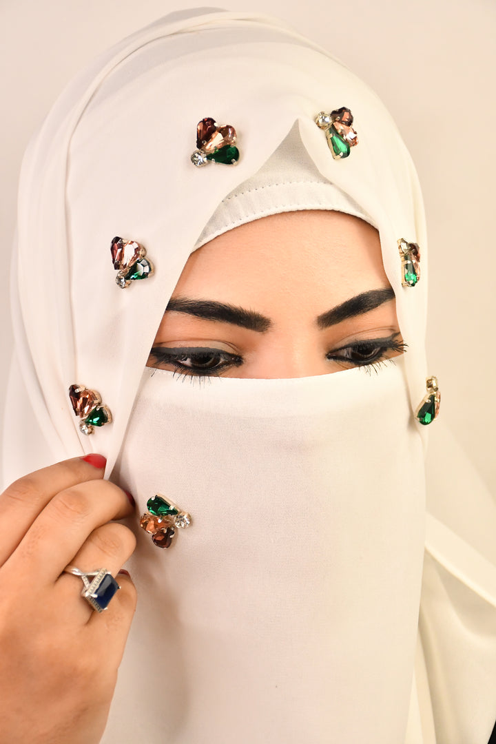 Bridal Handwork Party Wear Niqab With Elastic (ONLY NIQAB)