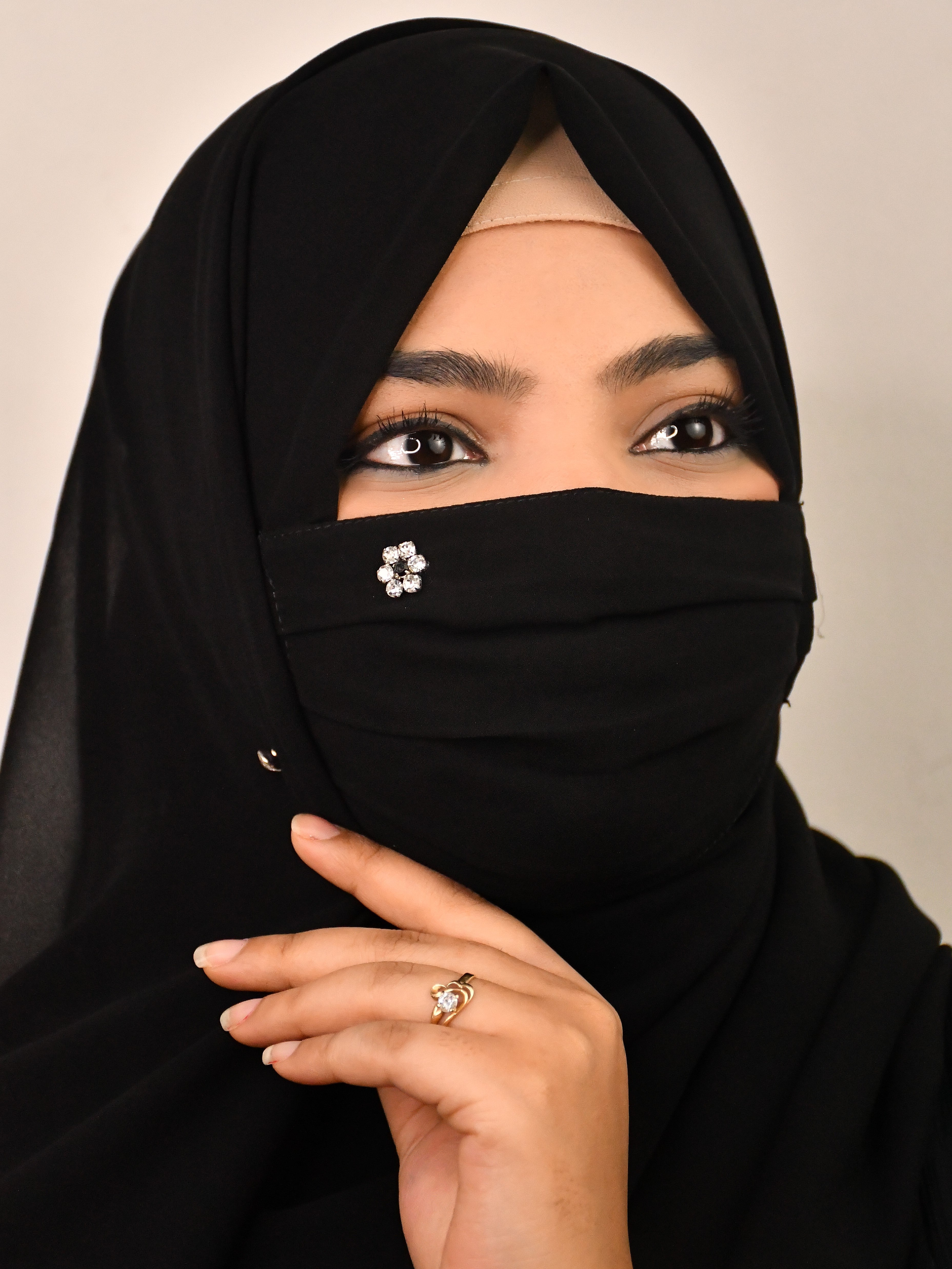 Partywear/ Wedding/ Diamond Hijab Friendly Mask