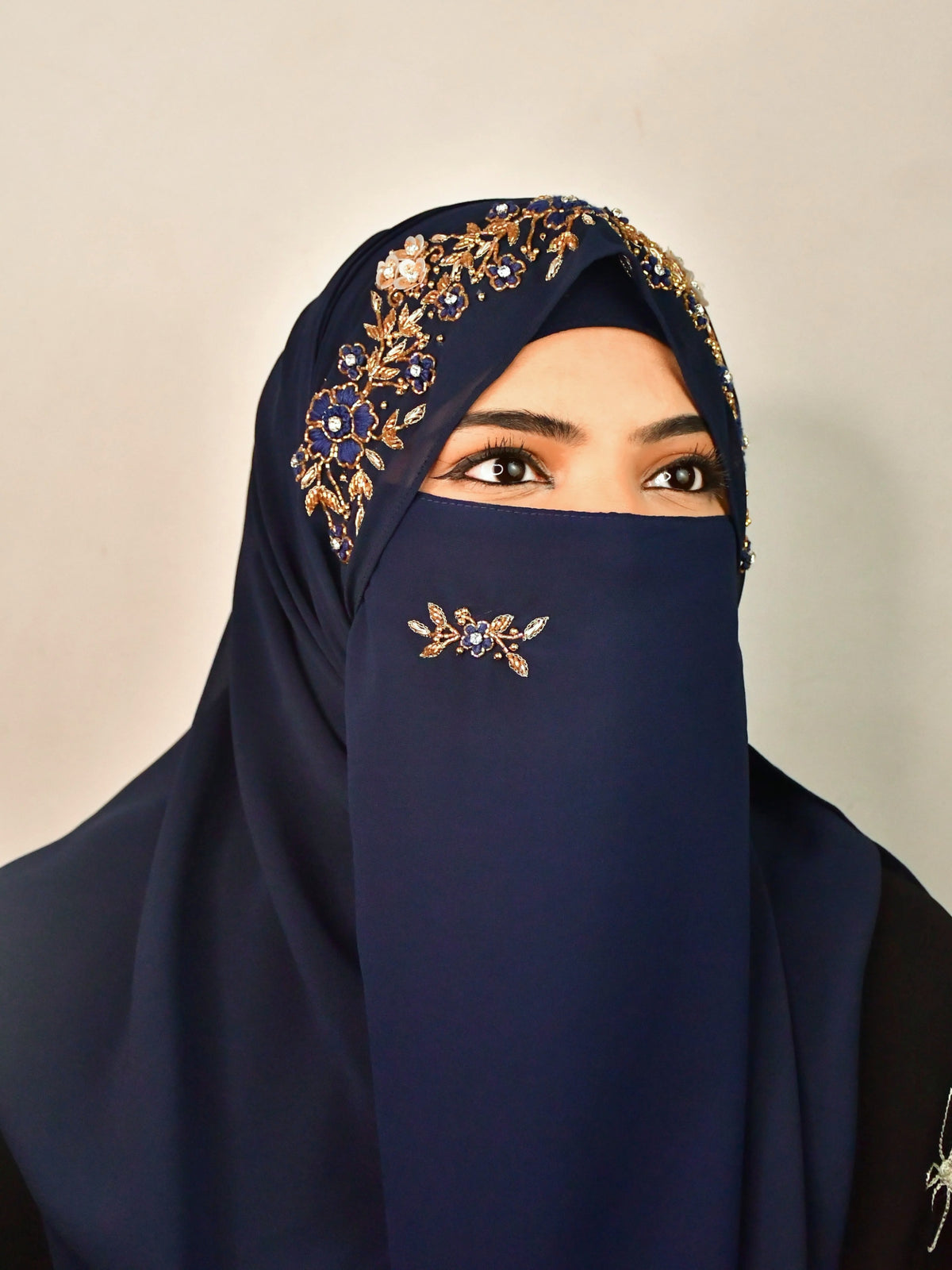 Handwork Wedding Bridal Hijab With Naqab