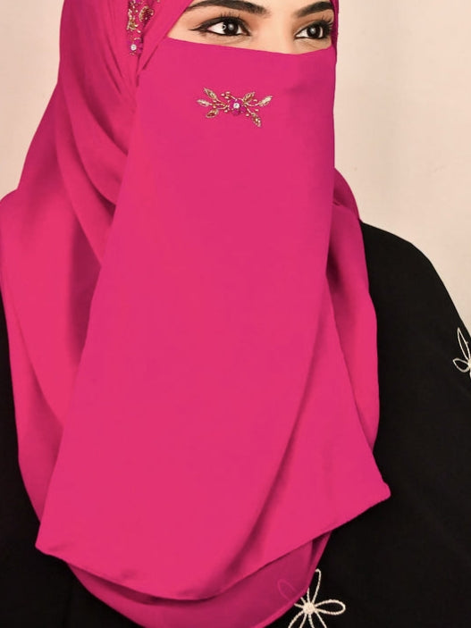 Bridal Handwork Party Wear Niqab With Elastic (ONLY NIQAB)