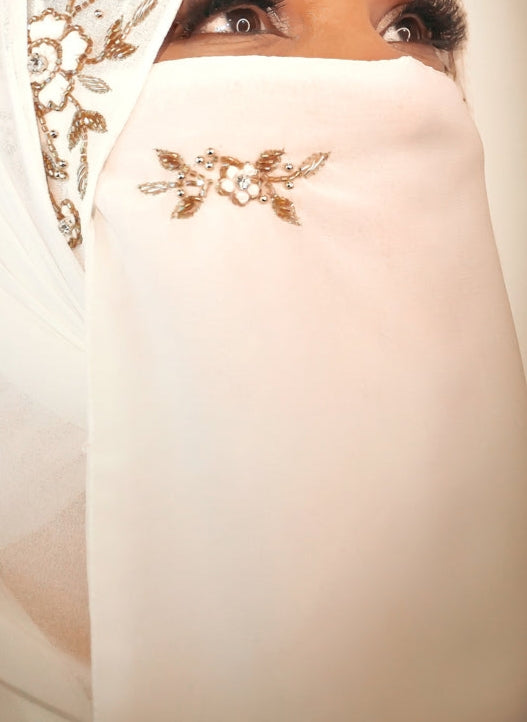 Bridal Handwork Party Wear Niqab With Elastic (ONLY NIQAB)
