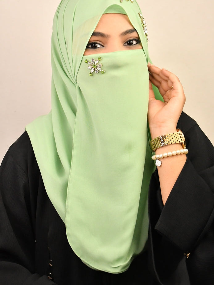 Bridal Handwork Party Wear Niqab With Elastic (ONLY NIQAB)