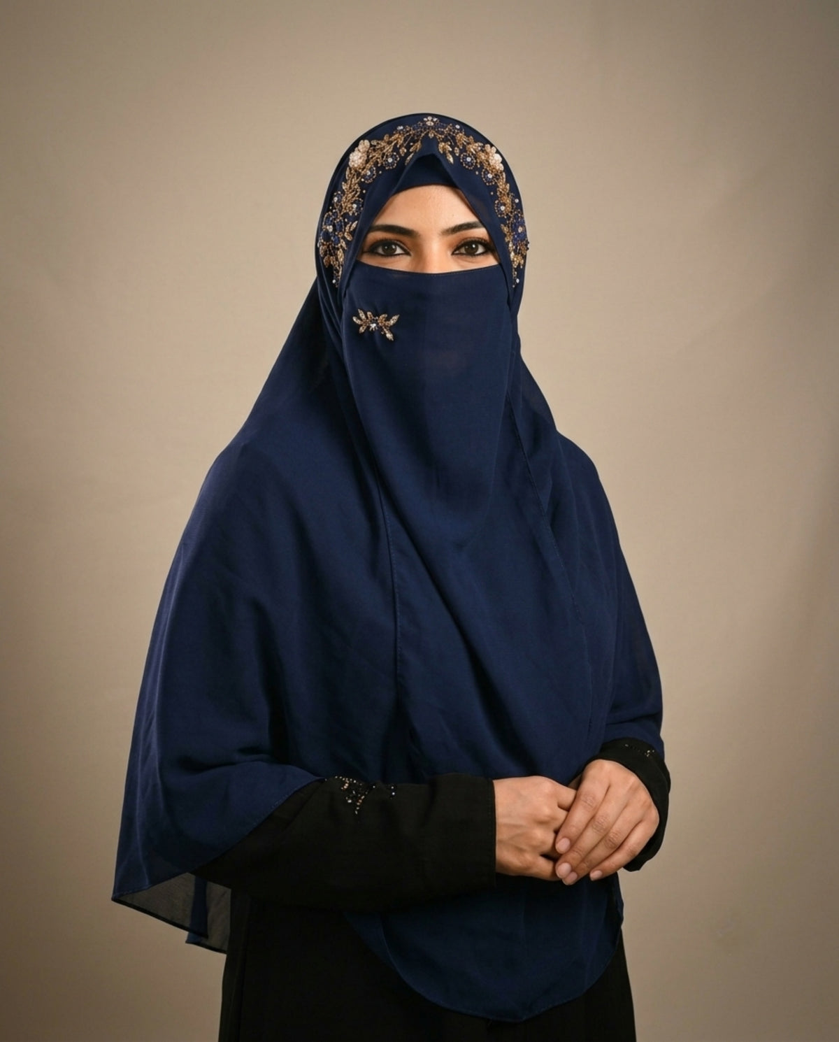 Handwork Wedding Bridal Hijab With Naqab