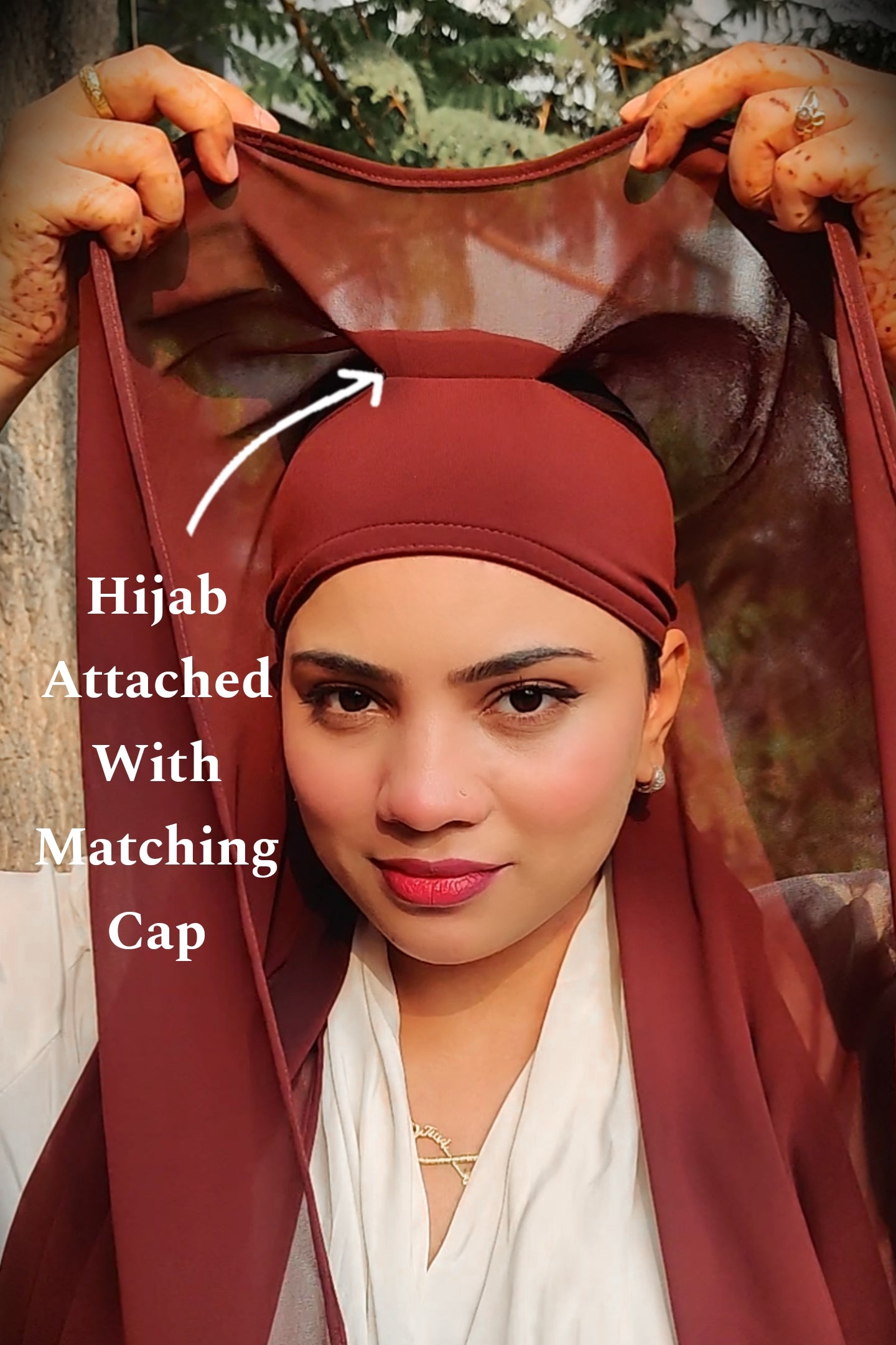 Instant Ready To Wear Premium Chiffon Attached Cap Hijab