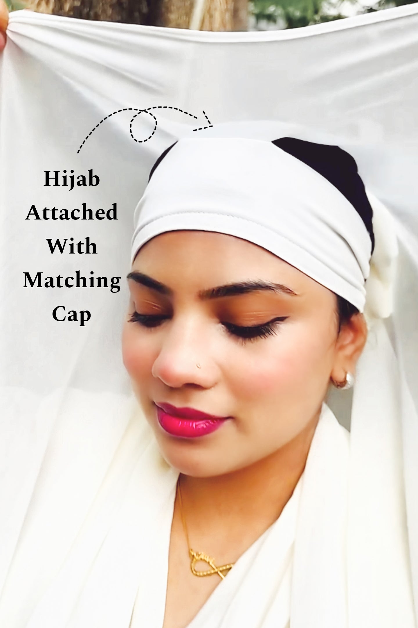 Instant Ready To Wear Premium Chiffon Attached Cap Hijab