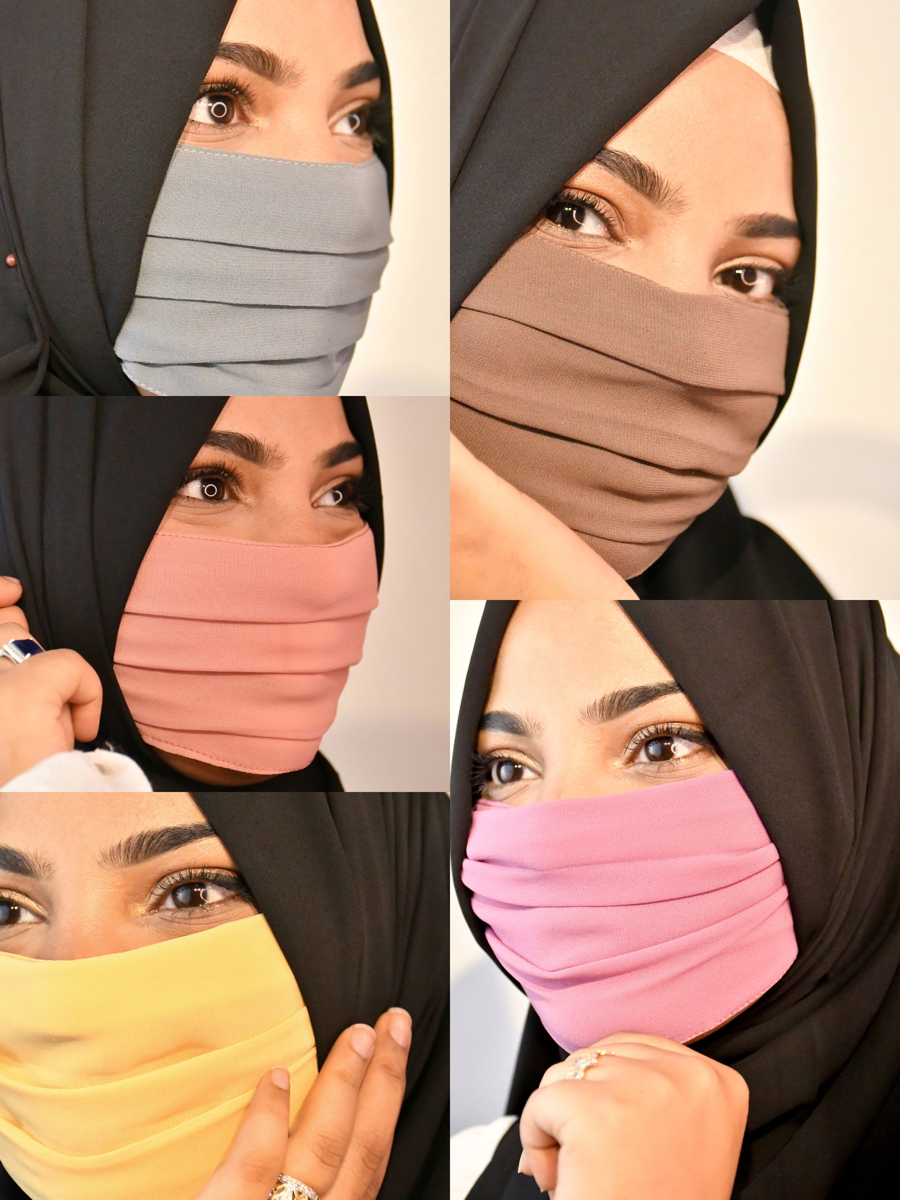 Plain Premium Hijab Friendly Mask (SET OF 5)