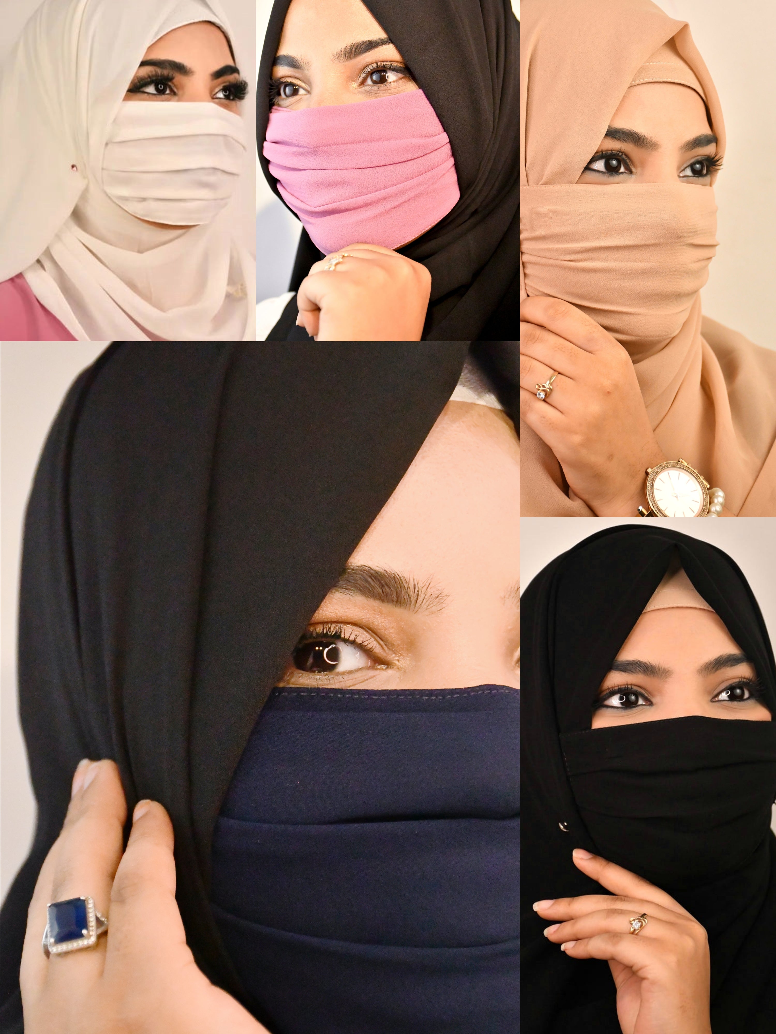 Plain Premium Hijab Friendly Mask (SET OF 5)
