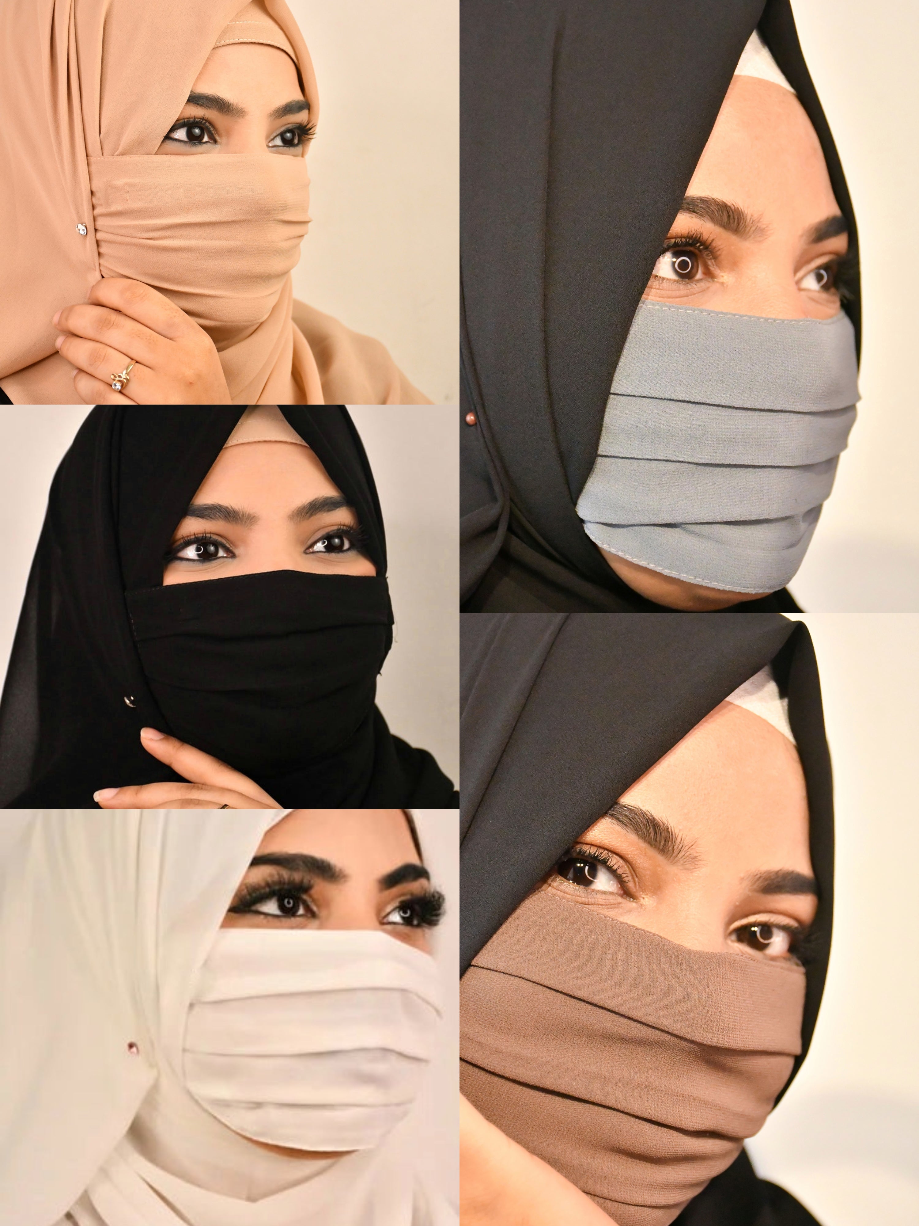 Plain Premium Hijab Friendly Mask (SET OF 5)