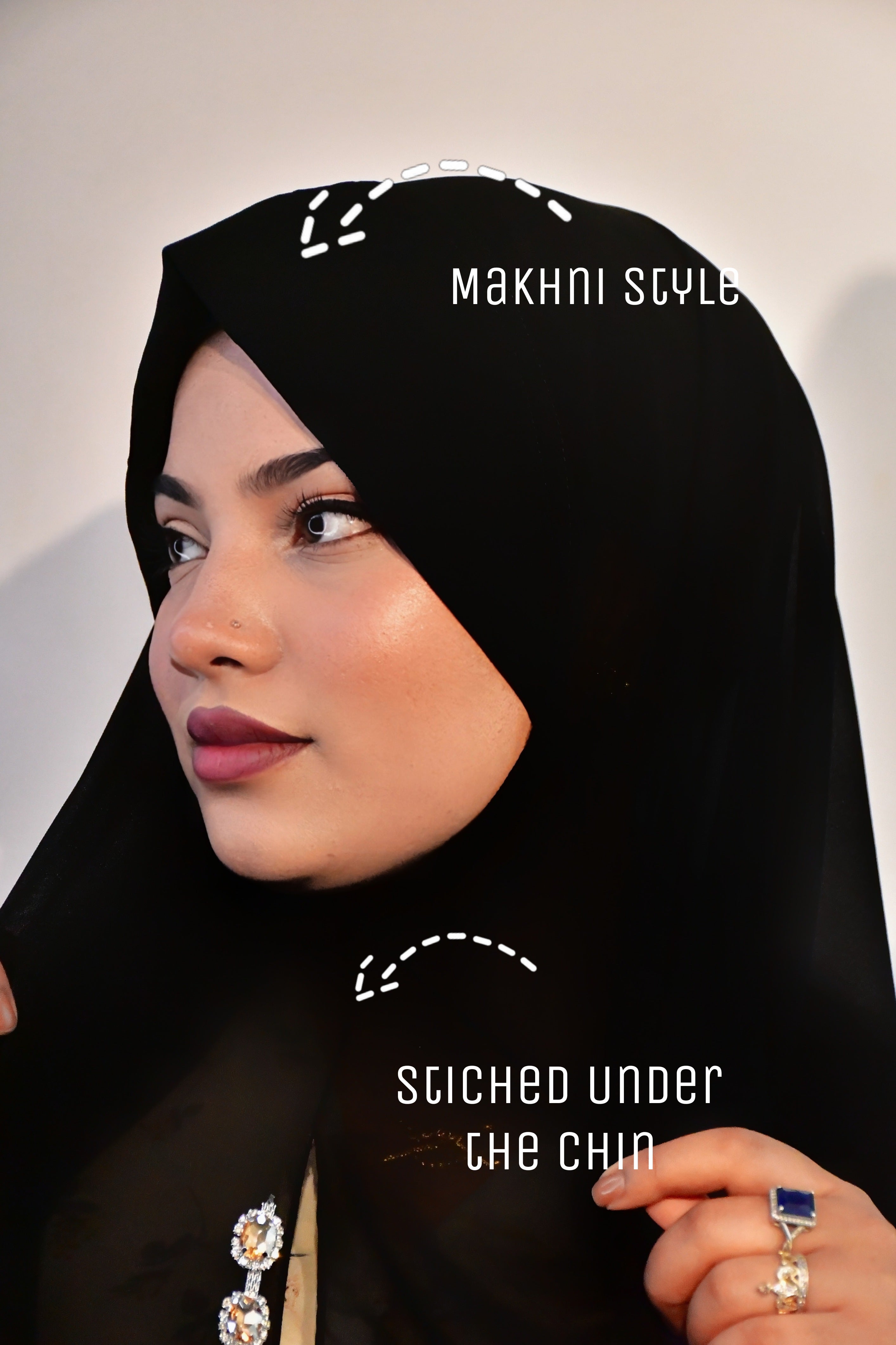 Instant - Ready To Wear/ Makhni Style Luxury Premium Diamond Hijab