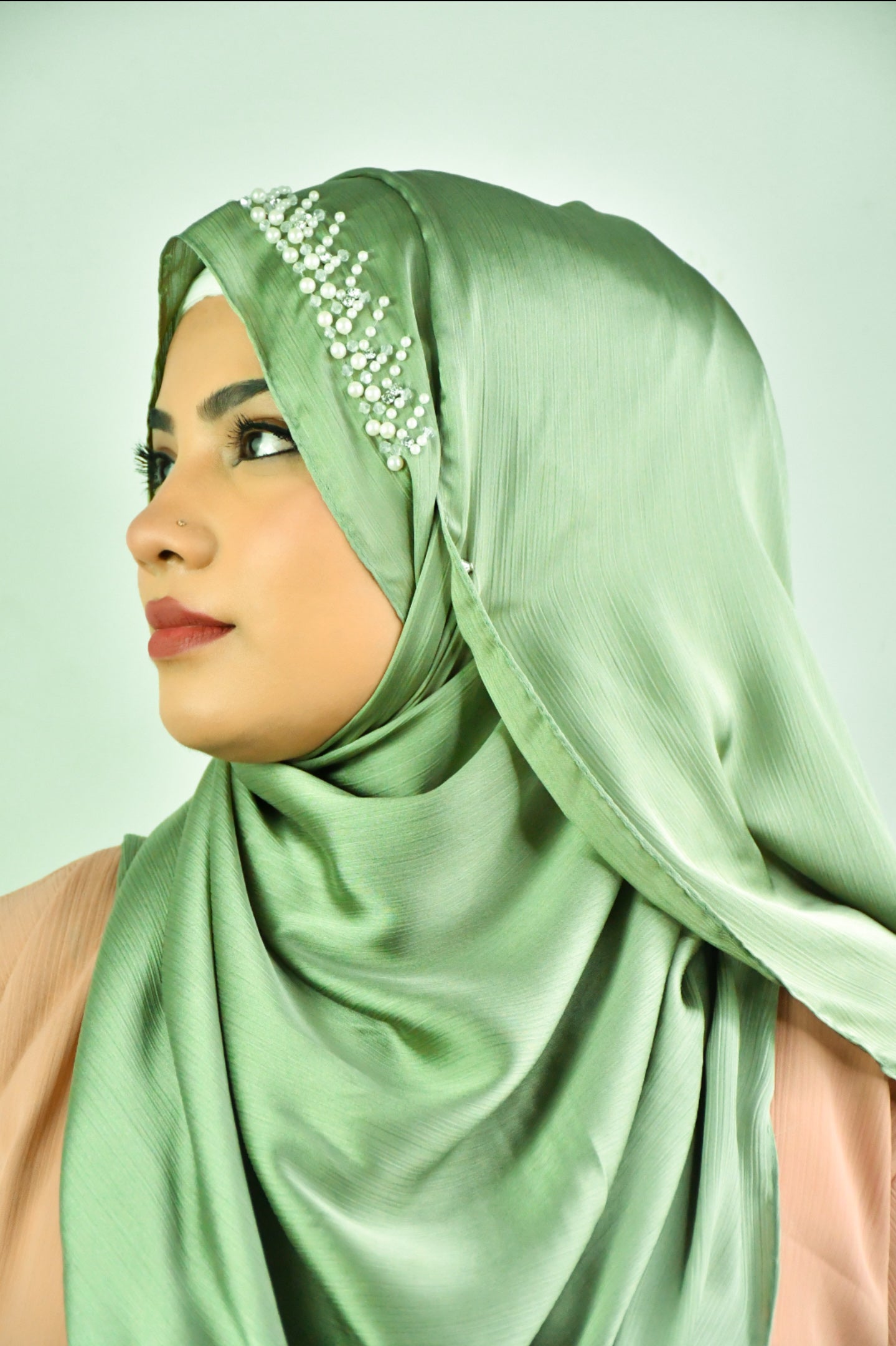 Wedding Premium Satin Handwork Hijab