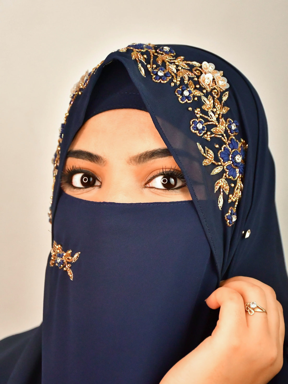Handwork Wedding Bridal Hijab With Naqab