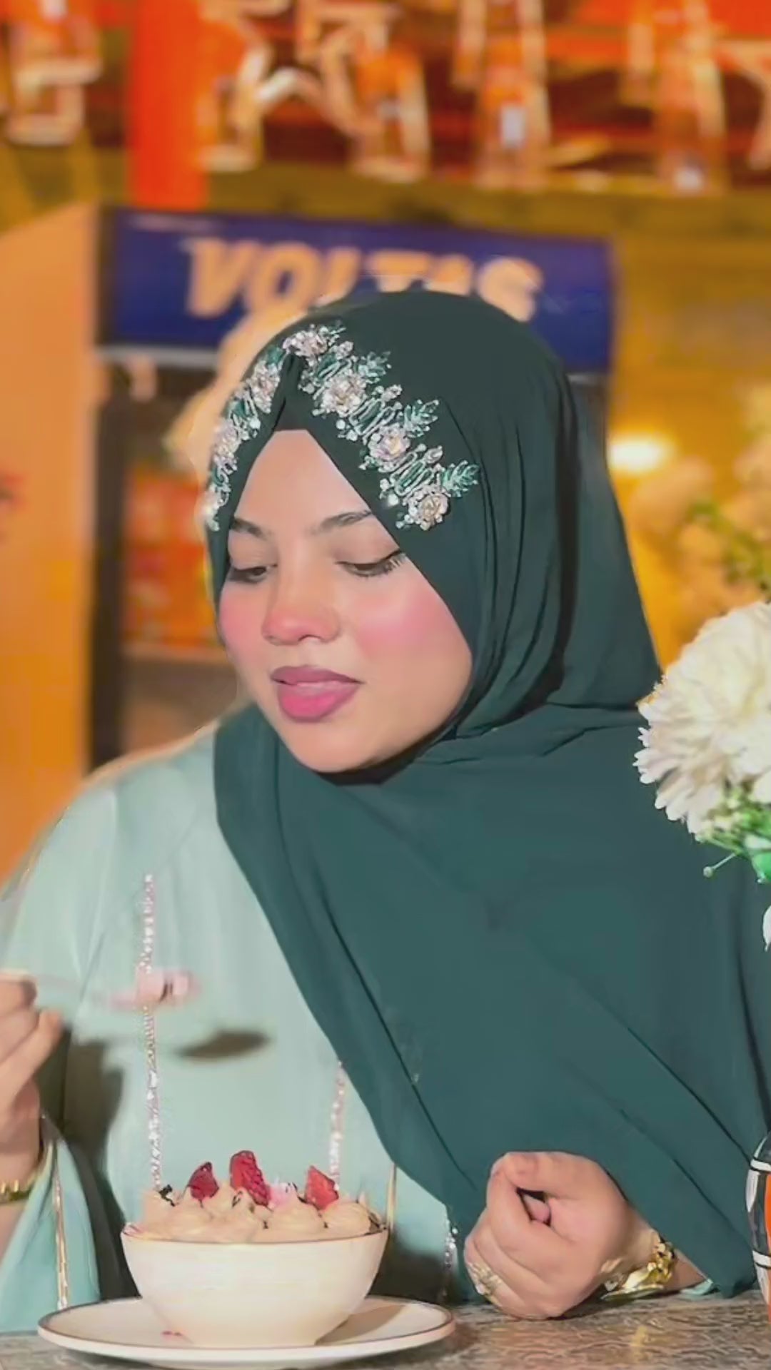 Handwork Partywear Diamond Premium Hijab Luxury Scarf
