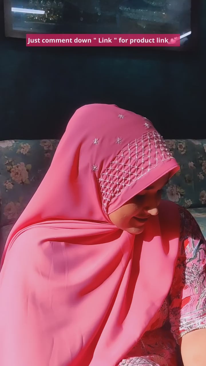 Handwork Premium Malaysian Chiffon Wedding Bridal Hijab