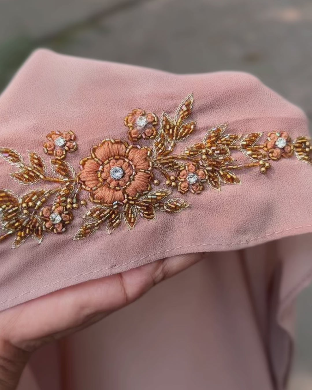 TIE BACK INSTANT READY TO WEAR ZARDOZI HANDWORK HIJAB