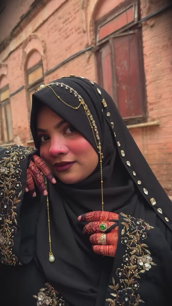 Instant - Black Ready To Wear/ Makhni Style Imported Lace Hijab Collection